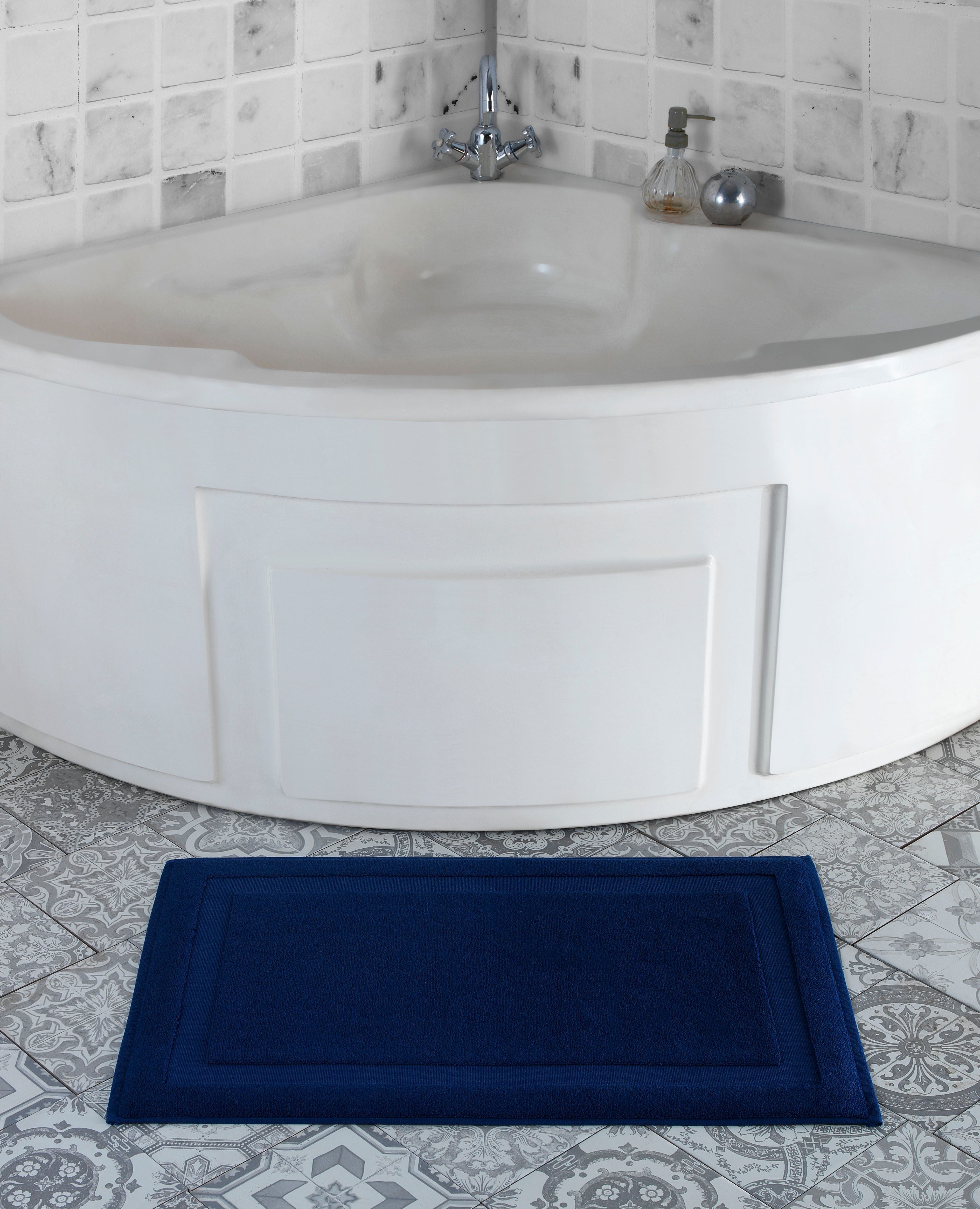  Brooks Brothers Solid Signature Bath Mat - Navy - Bonton