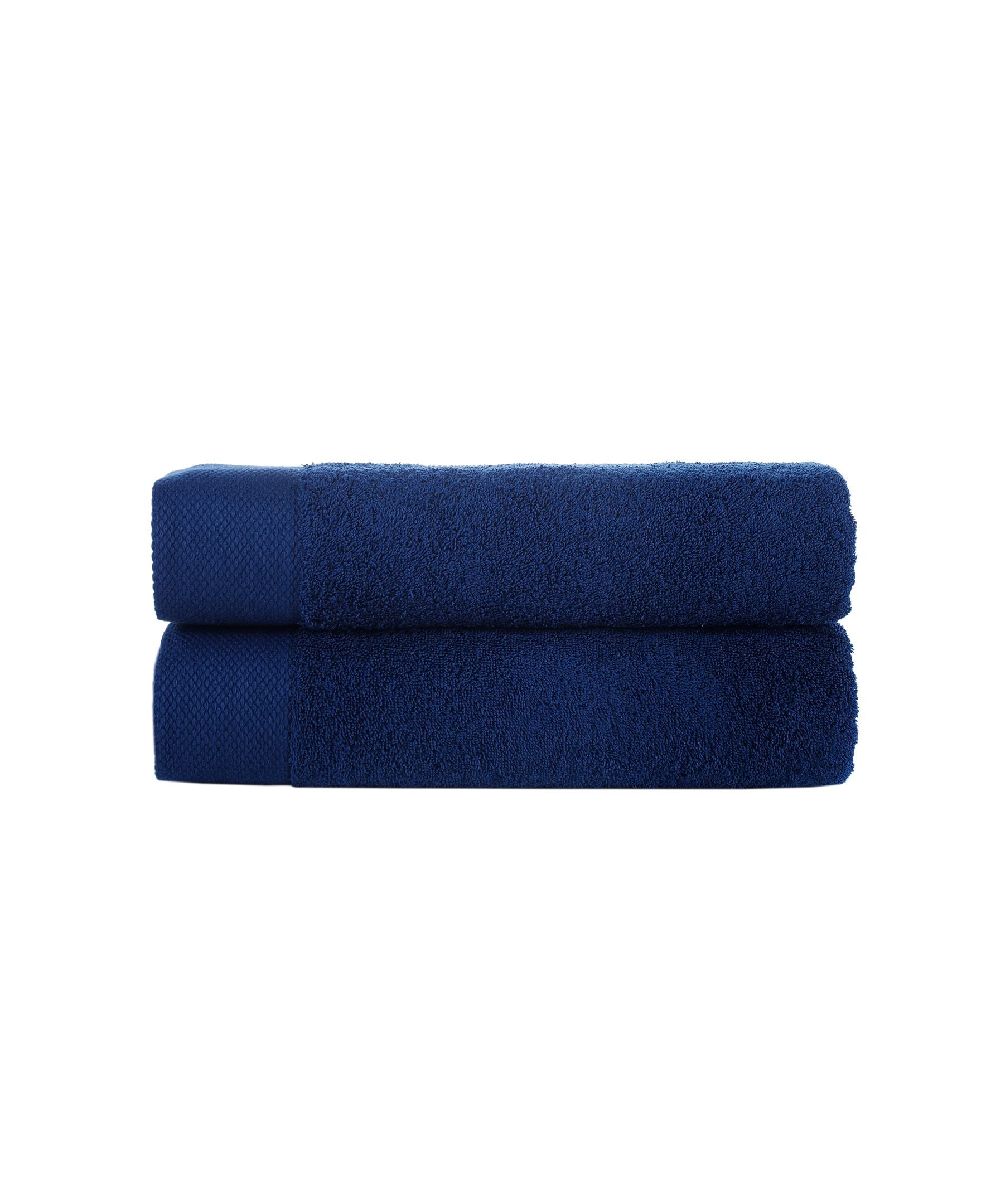  Brooks Brothers Solid Signature 2 Piece Bath Towel Set - Anthracite - Bonton