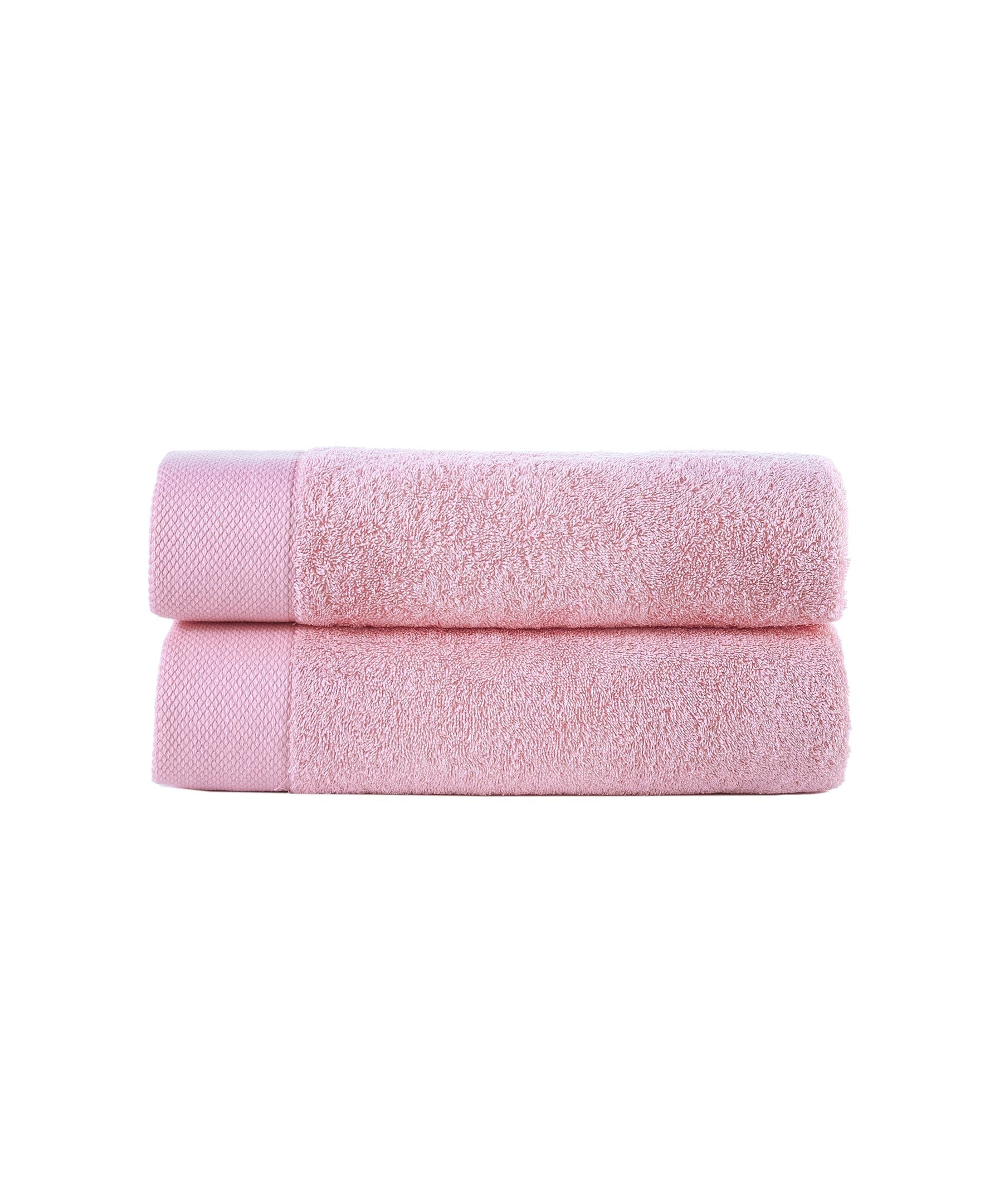  Brooks Brothers Solid Signature 2 Piece Bath Towel Set - Pink - Bonton