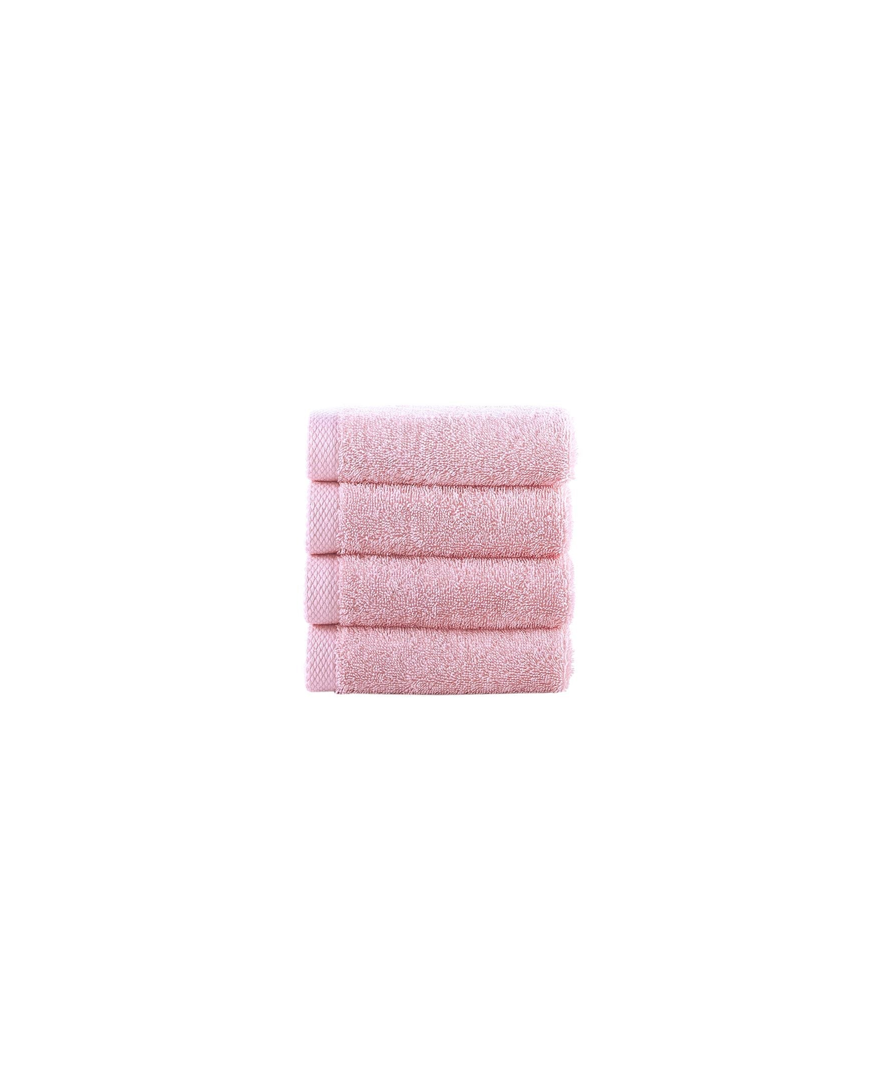  Brooks Brothers Solid Signature 4 Piece Wash Towel Set - Pink - Bonton