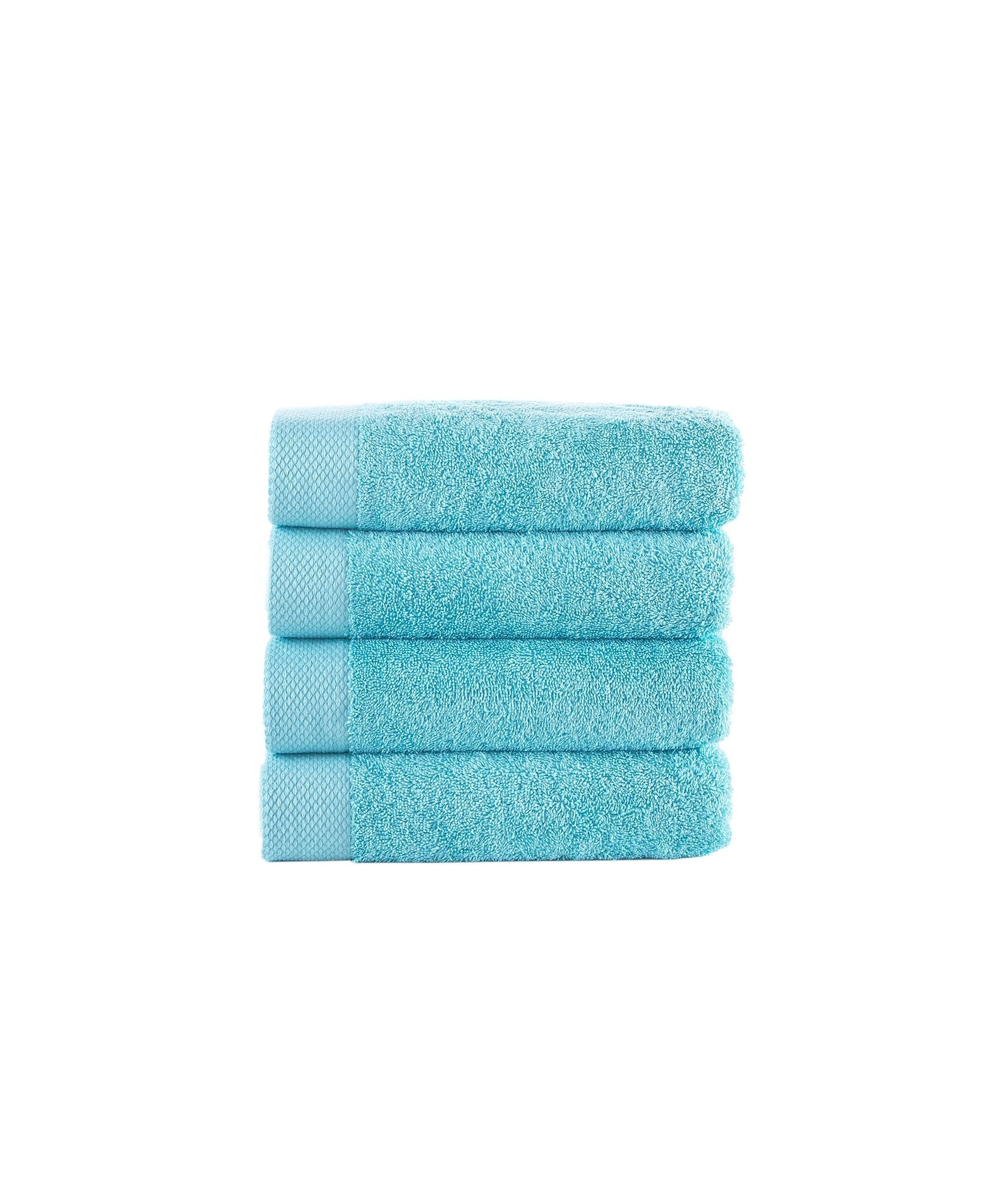  Brooks Brothers Solid Signature 4 Piece Hand Towel Set - Sea Glass - Bonton