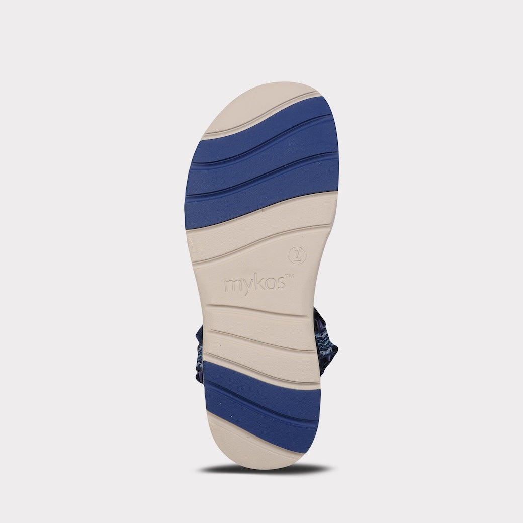  Mykos Solstice Women's Hook & Loop Sandal - Navy - Bonton