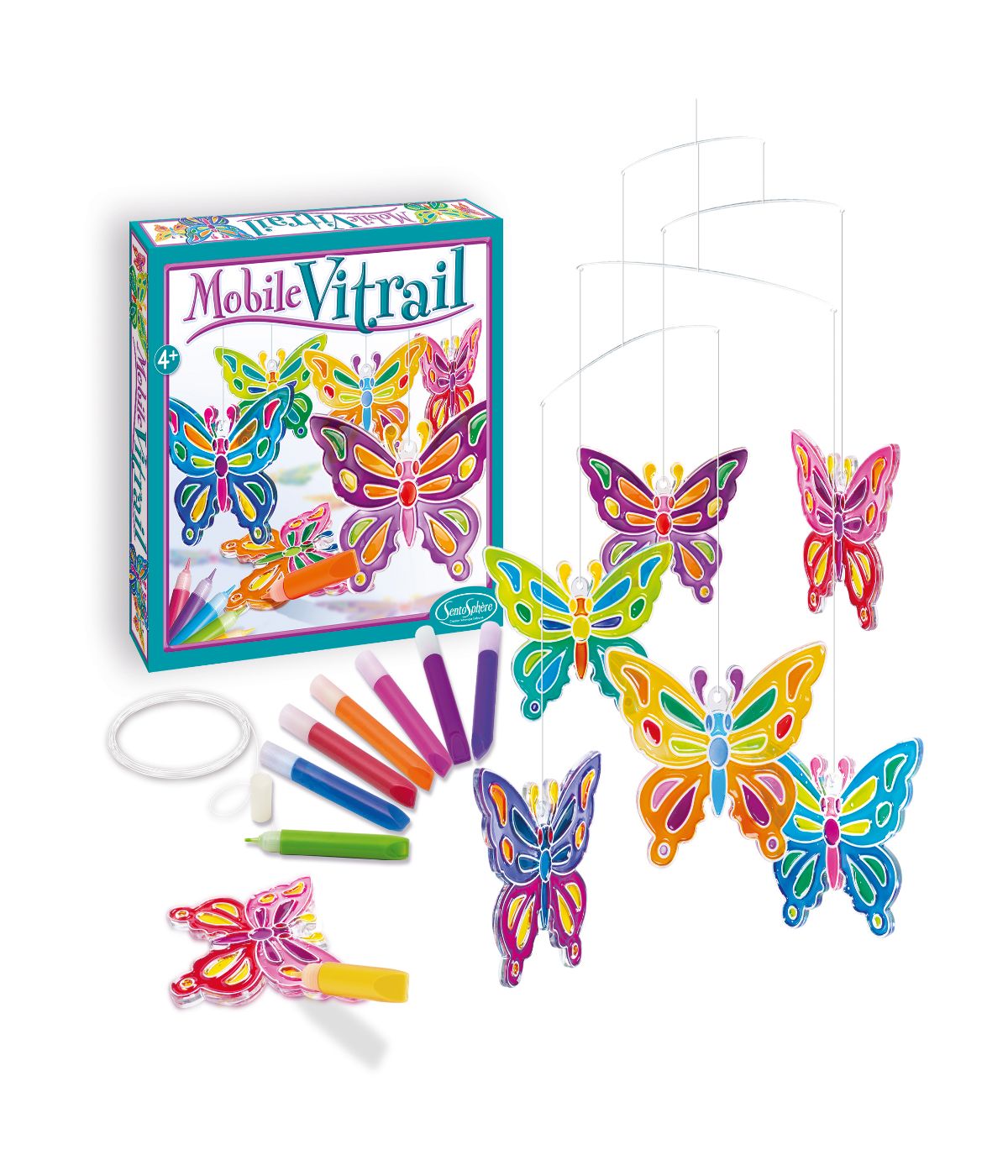  Mobile Vitrail - Crystal Butterflies Multi - Multi - Bonton