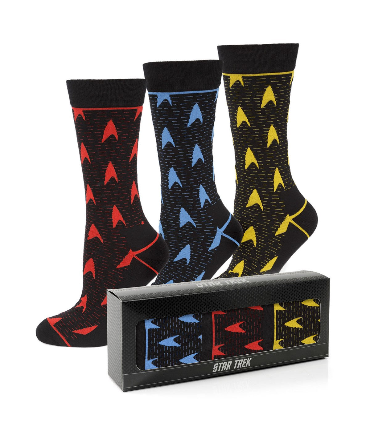  Cufflinks Star Trek 3 Pair Sock Gift Set - Black - Bonton