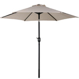 Aluminum Patio Umbrella with Tilt & Crank Shade Control - 7.5' Beige