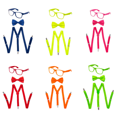 Suspenders, Bowtie and Sunglasses Set - Adults