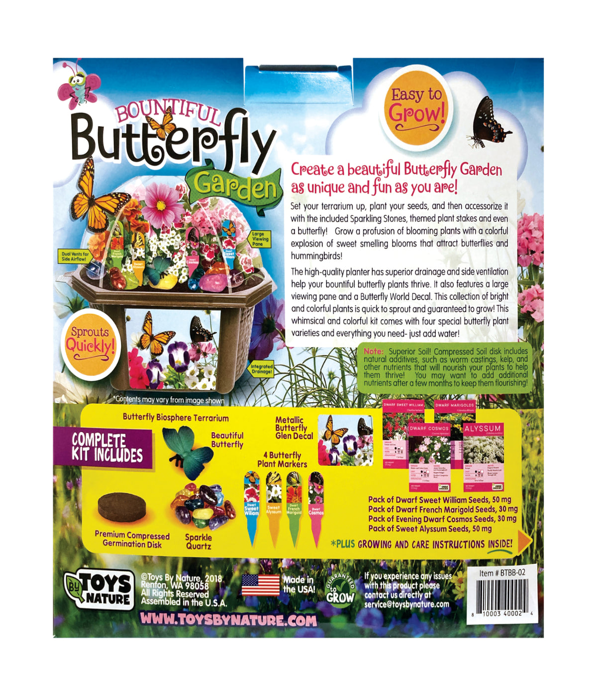  Biosphere Terrarium - Bountiful Butterfly Garden Multi - Multi - Bonton