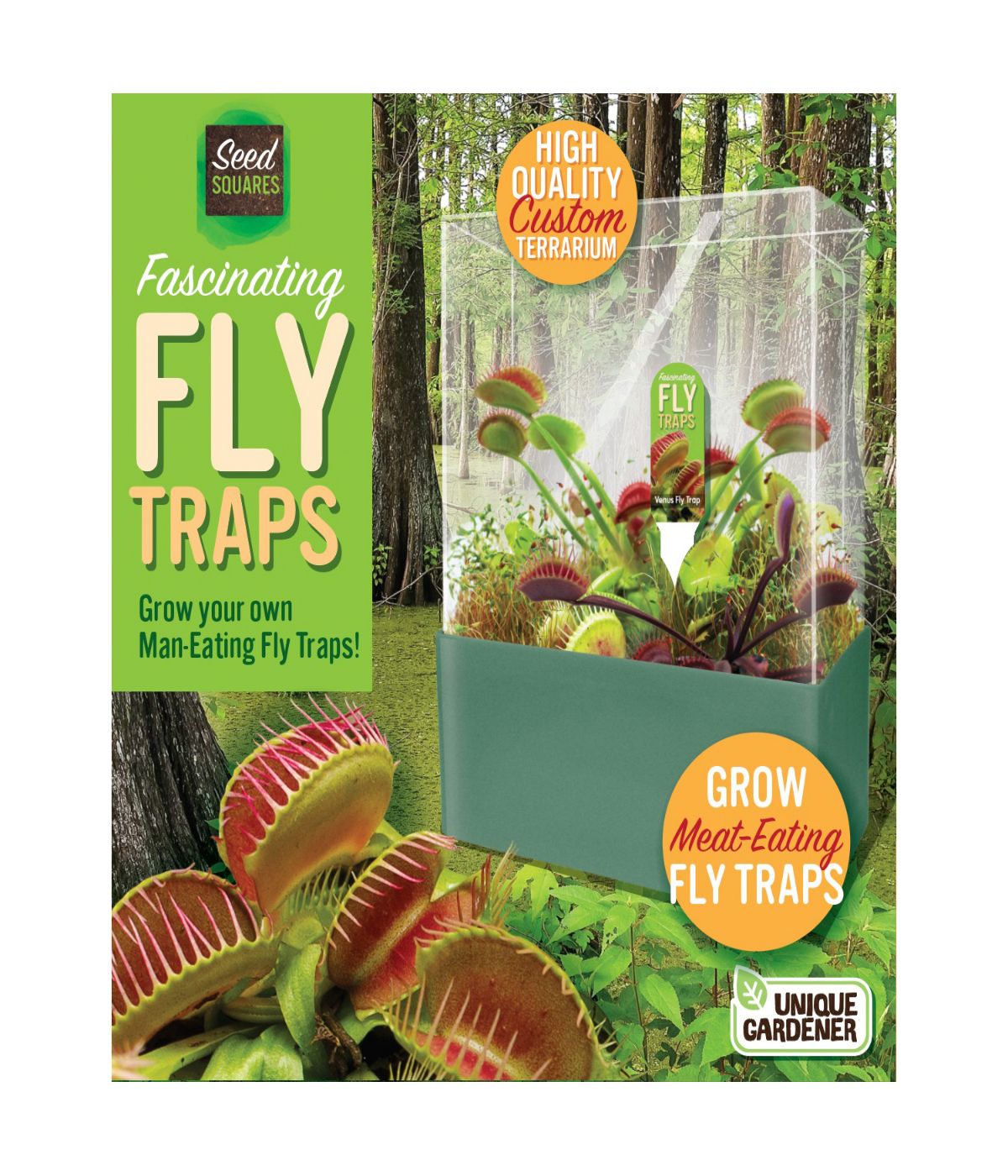  Seed Squares - Fascinating Fly Traps Multi - Multi - Bonton