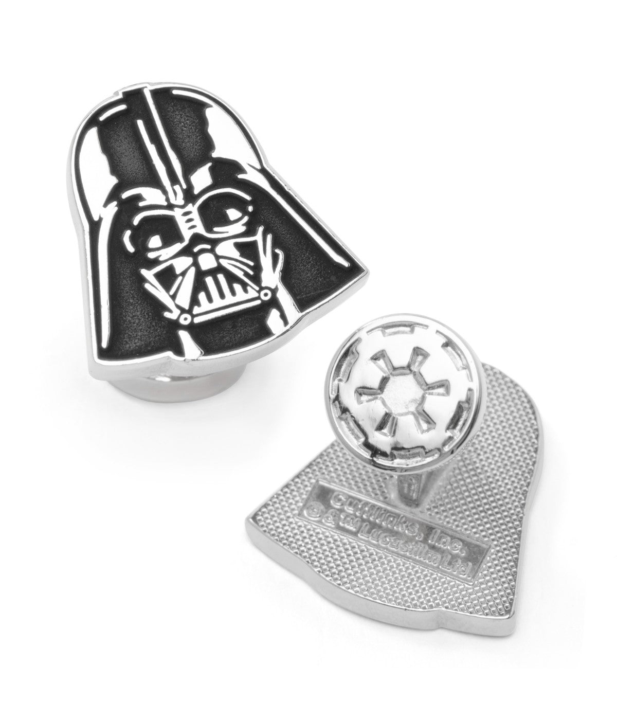  Cufflinks Recessed Matte Darth Vader Head Cufflinks - Black - Bonton