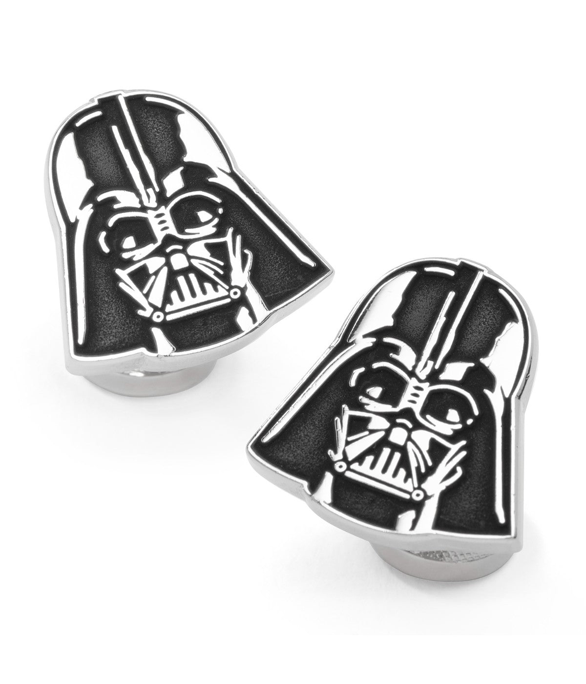  Cufflinks Recessed Matte Darth Vader Head Cufflinks - Black - Bonton