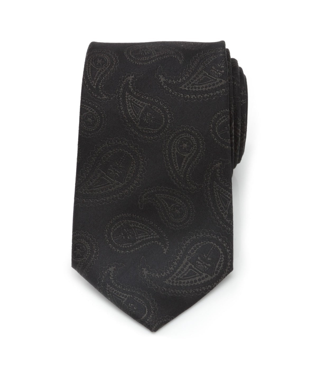  Cufflinks Darth Vader Paisley Silk Men's Tie - Black - Bonton