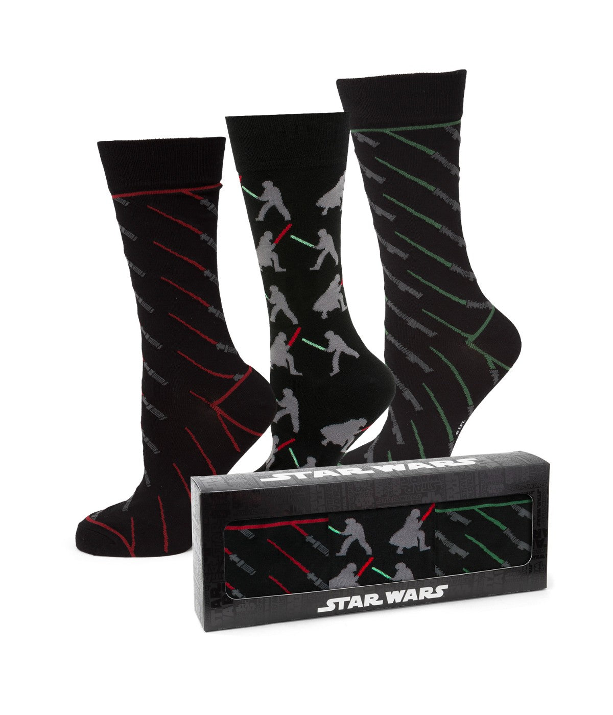  Cufflinks Lightsaber Battle 3 Pair Socks Gift Set - Multi - Bonton