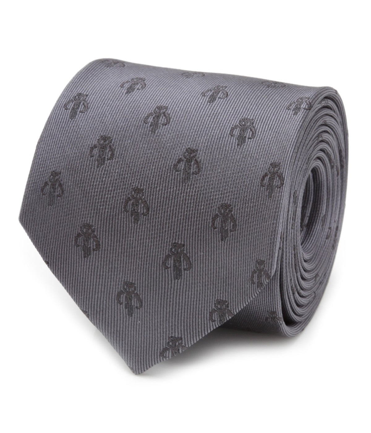  Cufflinks Mandalorian Silk Men's Tie - Gray - Bonton