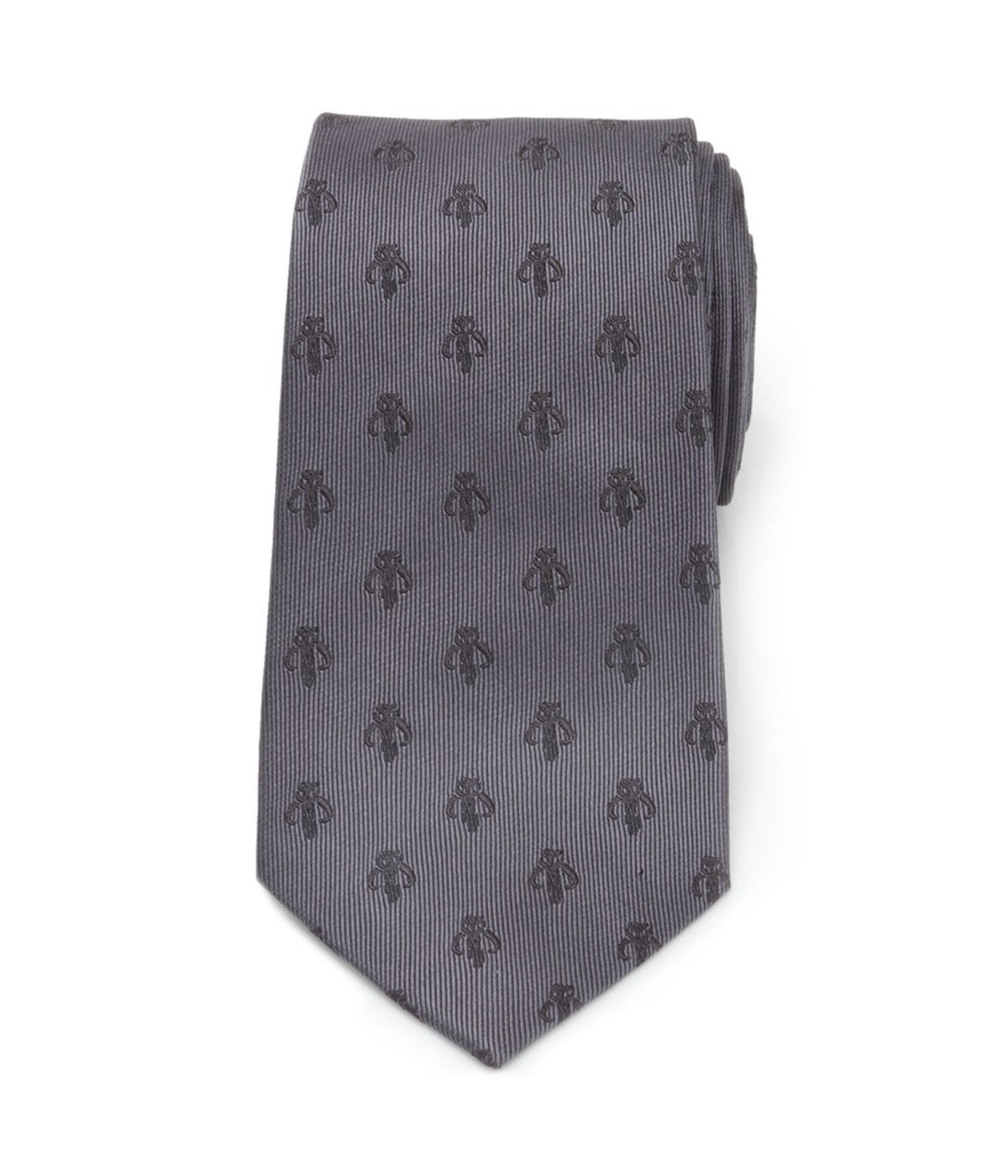  Cufflinks Mandalorian Silk Men's Tie - Gray - Bonton