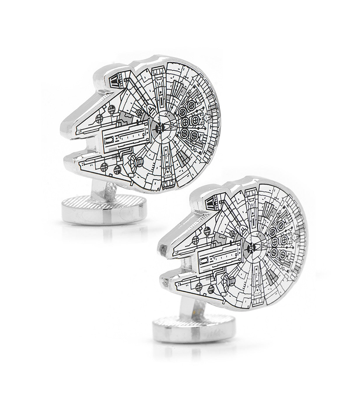  Cufflinks Millennium Falcon Blueprint Cufflinks - White - Bonton