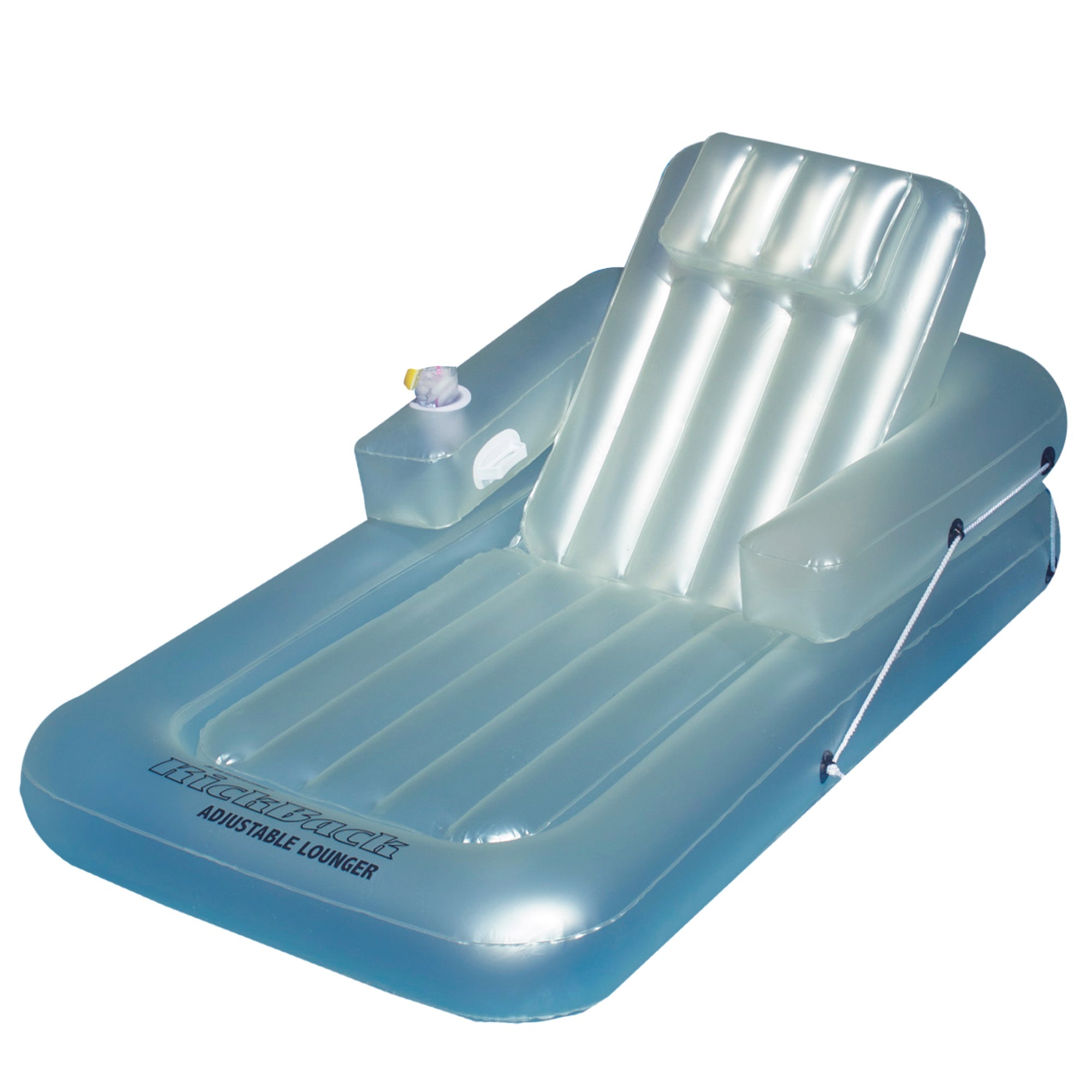  Inflatable Light Blue Water Sports Kickback Adjustable Lounger Raft 74-Inch - Clear - Bonton