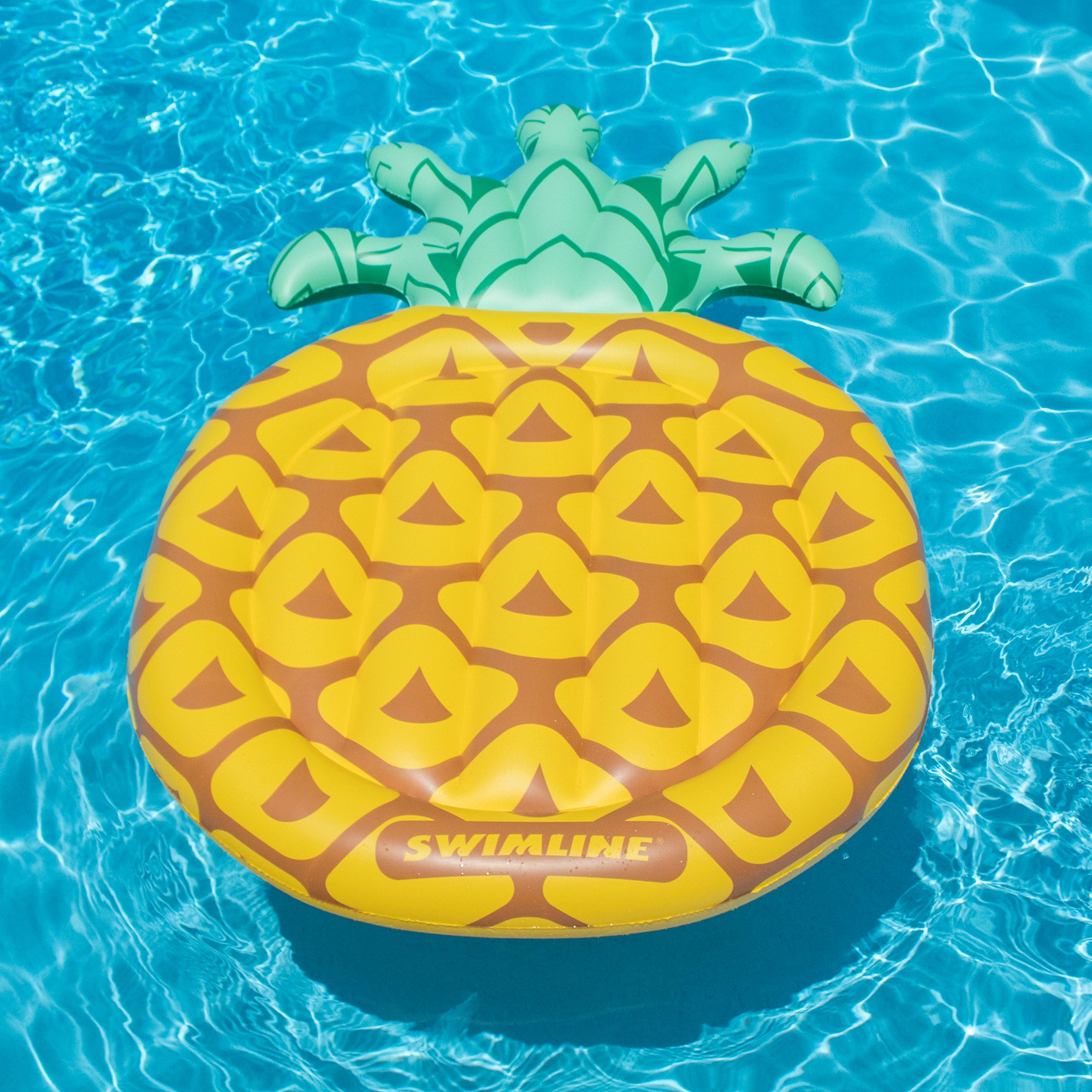  Swim Central Inflatable Green and Yellow Tropical Pineapple Swimming Pool Raft  86-Inch - Default Title - Bonton