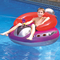 45" Water Sports Inflatable UFO Squirter Spaceship Ride-on Swimming Pool Float