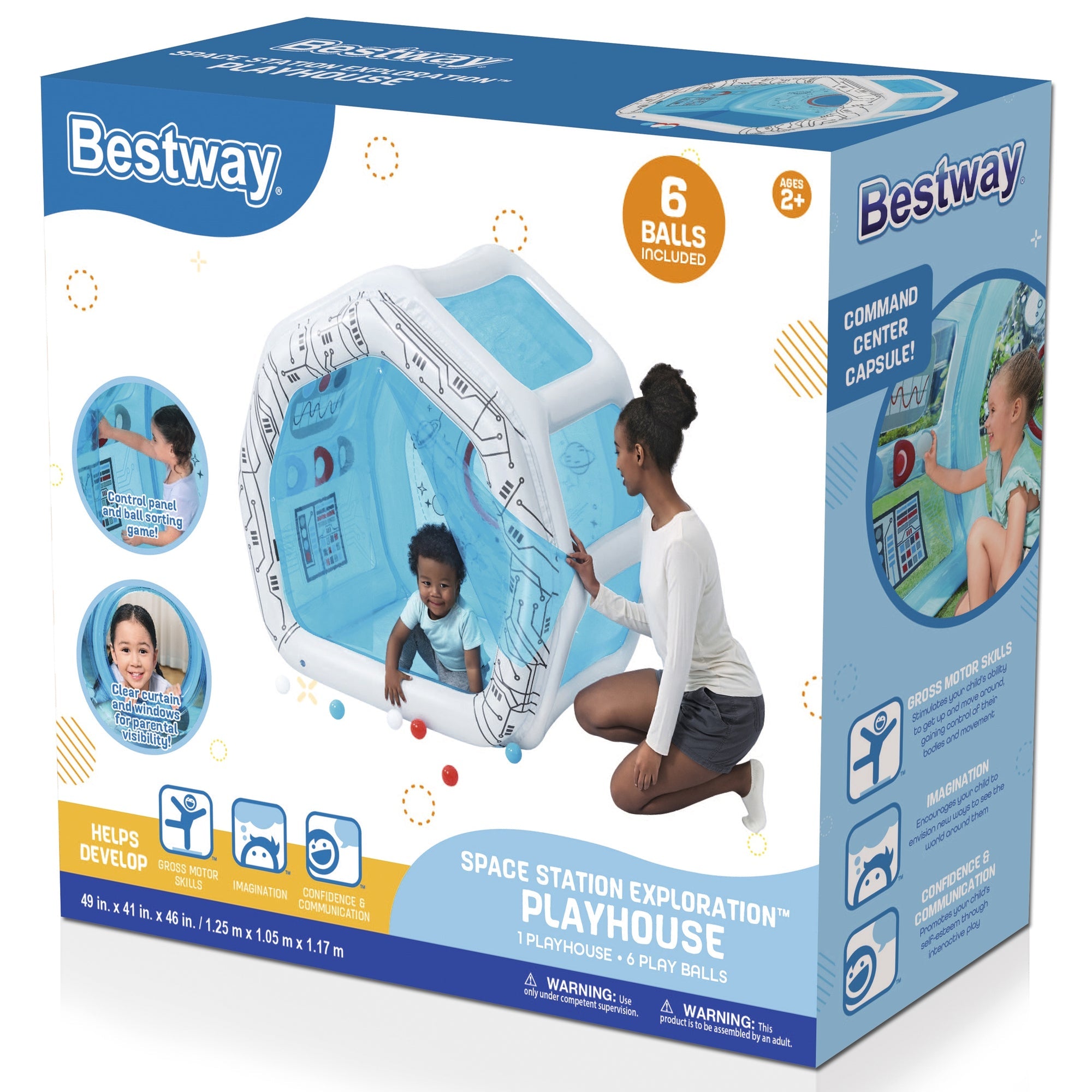  Bestway Bestway Space Station Exploration Kids Inflatable Playhouse - Multi - Bonton