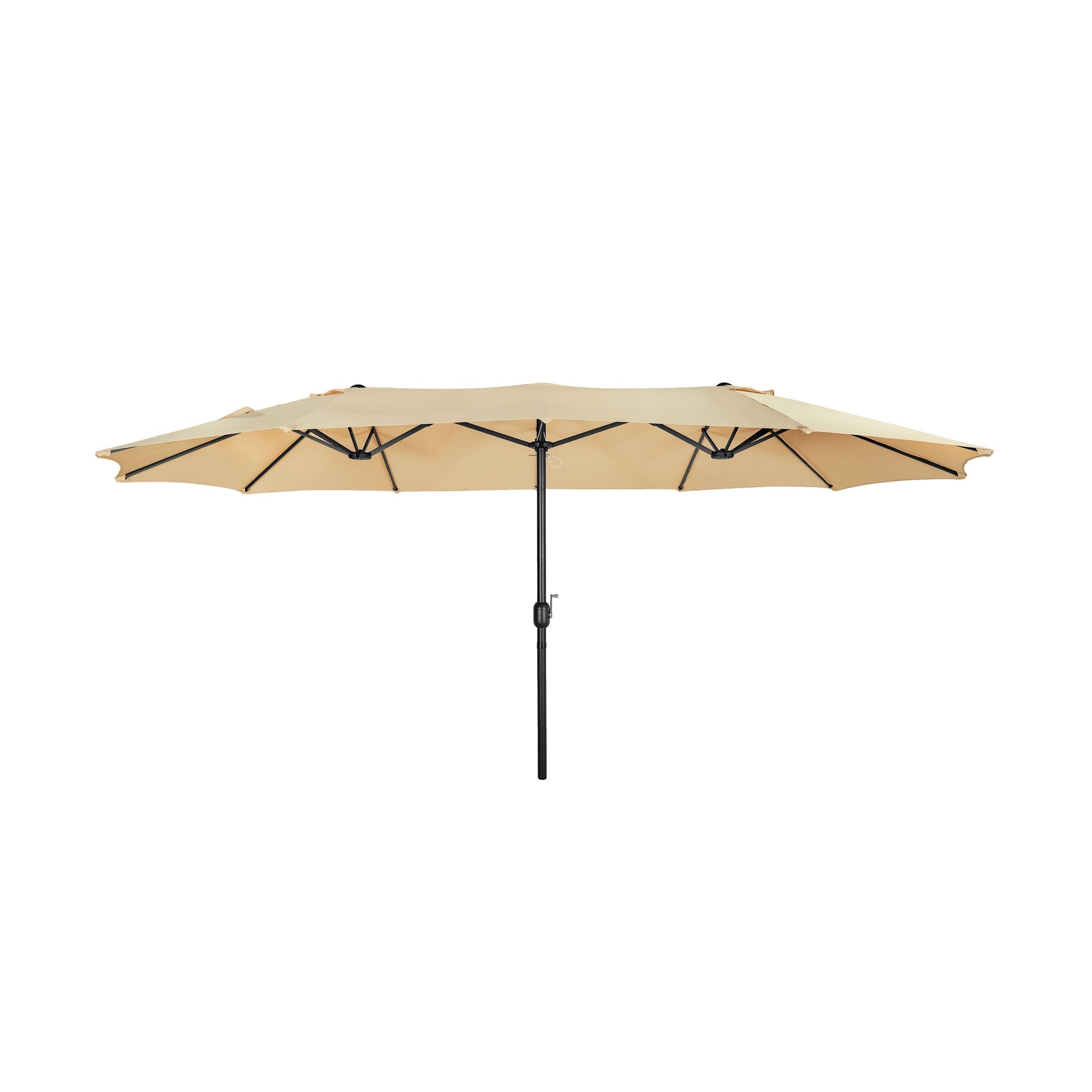  Westin Furniture Double Sided Outdoor Twin Patio Market Table Umbrella, 15 x 9 Ft - Beige - Bonton