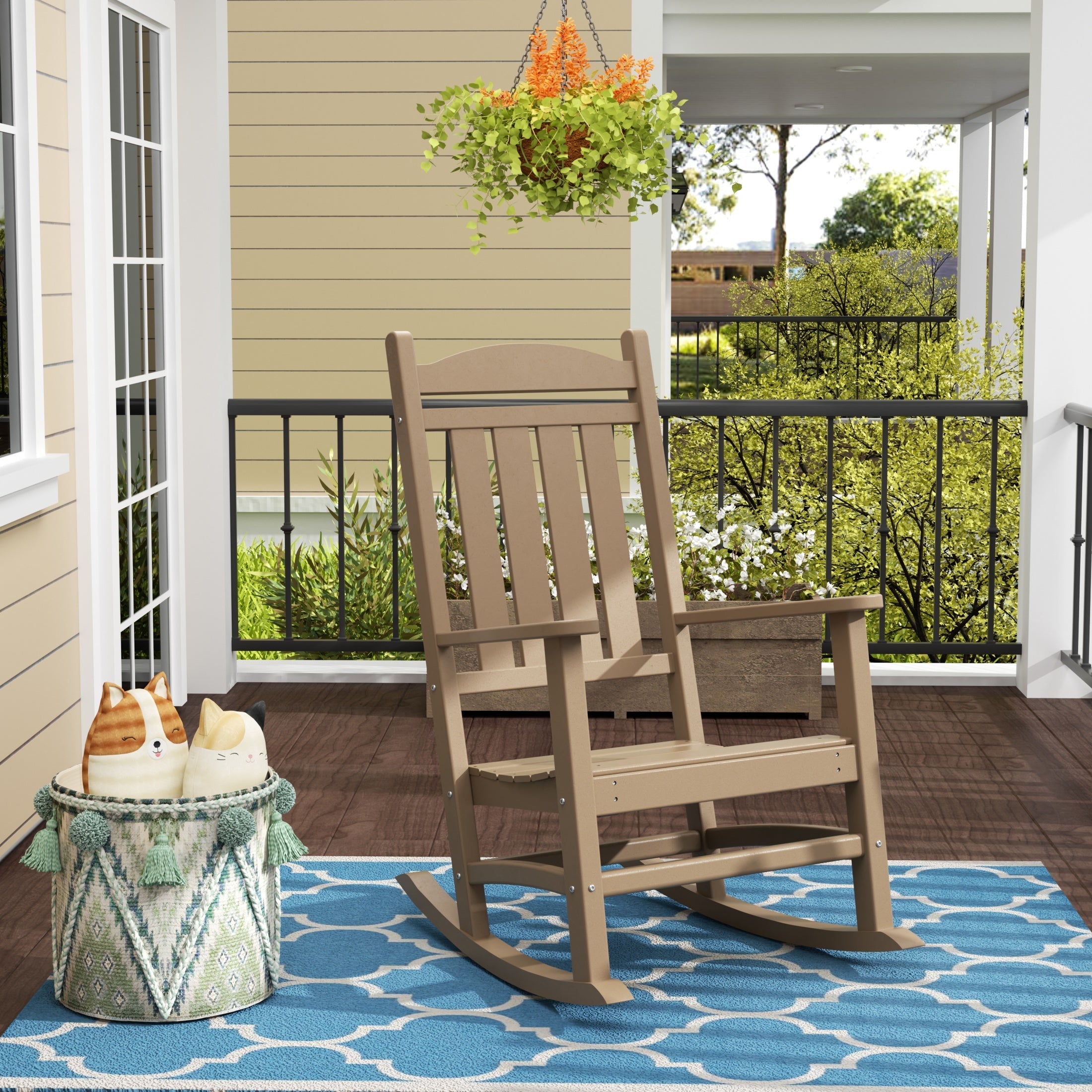  Westin Furniture Laguna Classic Porch Rocking Chair - Weathered Wood - Bonton