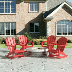 Outdoor Rocking Poly Adirondack Chair, Set of 4