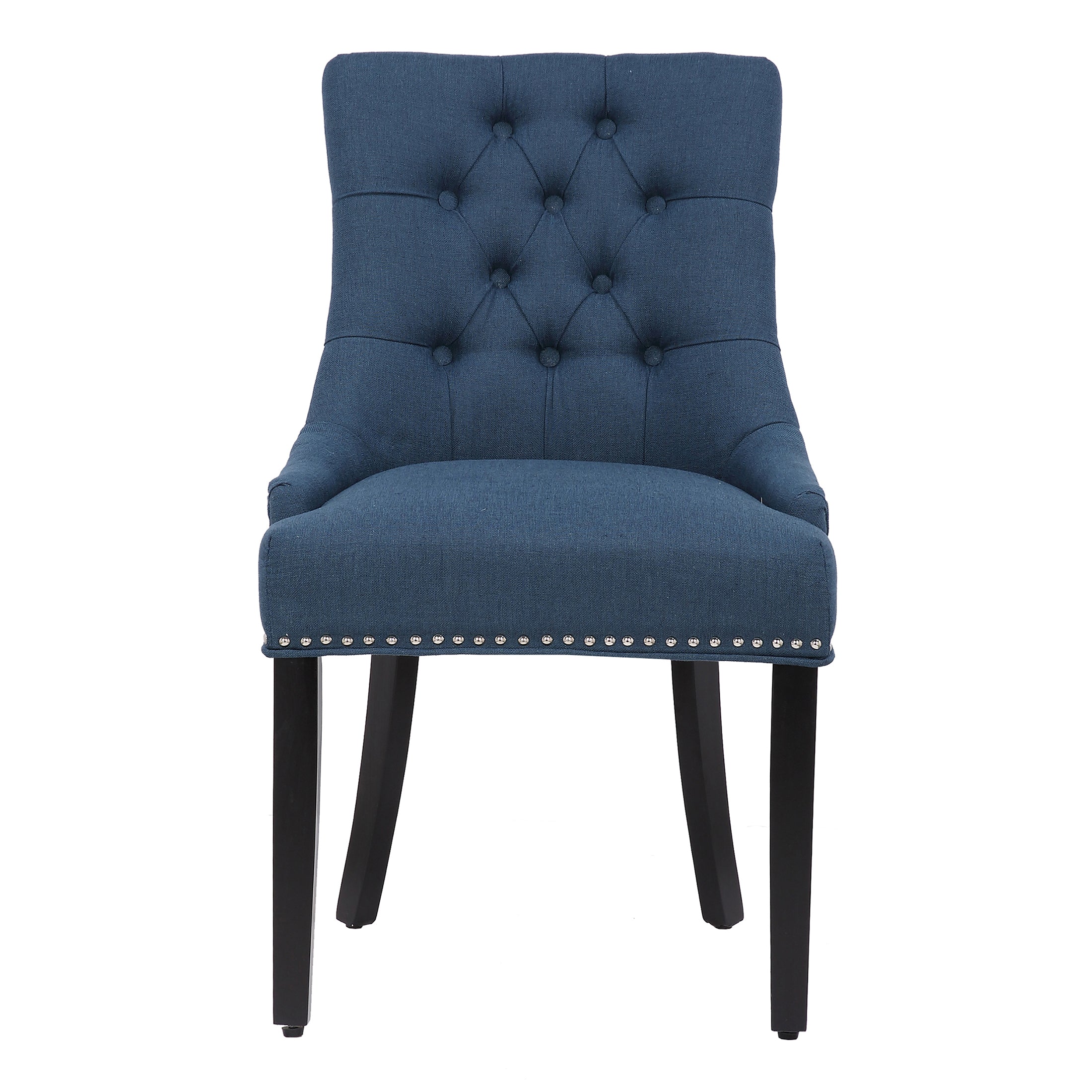  Westin Furniture Upholstered Wingback Button Tufted Dining Chair, Set of 2 - Blue - Bonton