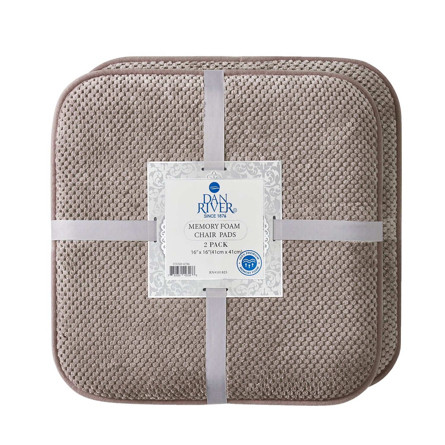  Dan River Dan River 2-4 Pack Memory Foam Non-Slip 16x16'' Chair Cushion Pad - Black - Bonton