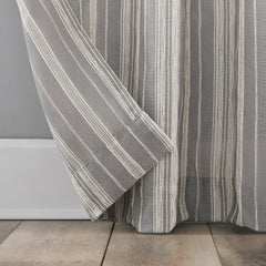 Embroidered Stripe Linen Blend Curtain