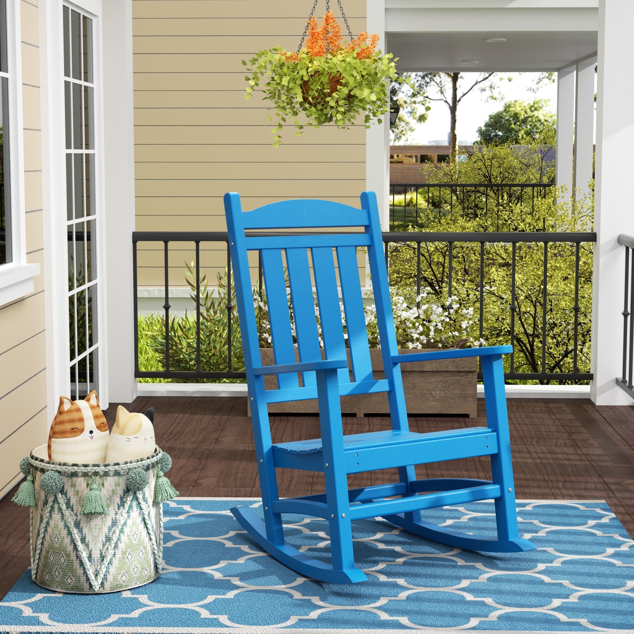  Westin Furniture Laguna Classic Porch Rocking Chair - Pacific Blue - Bonton