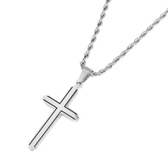 Rope Chain with Cross Pendant Necklace