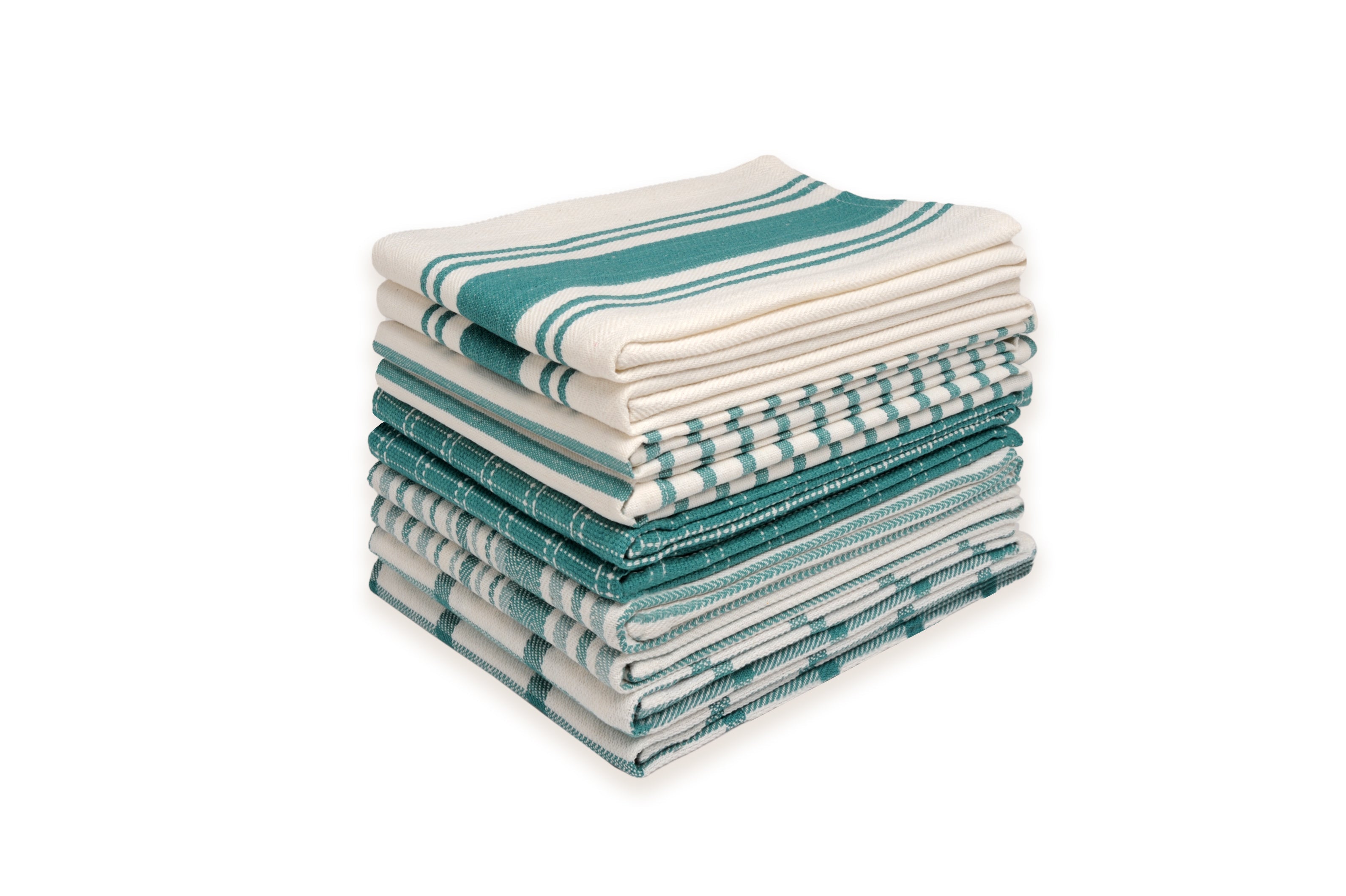  Dan River Dan River 10 Pack Cotton Flat Assorted Kitchen Towels - Blue - Bonton