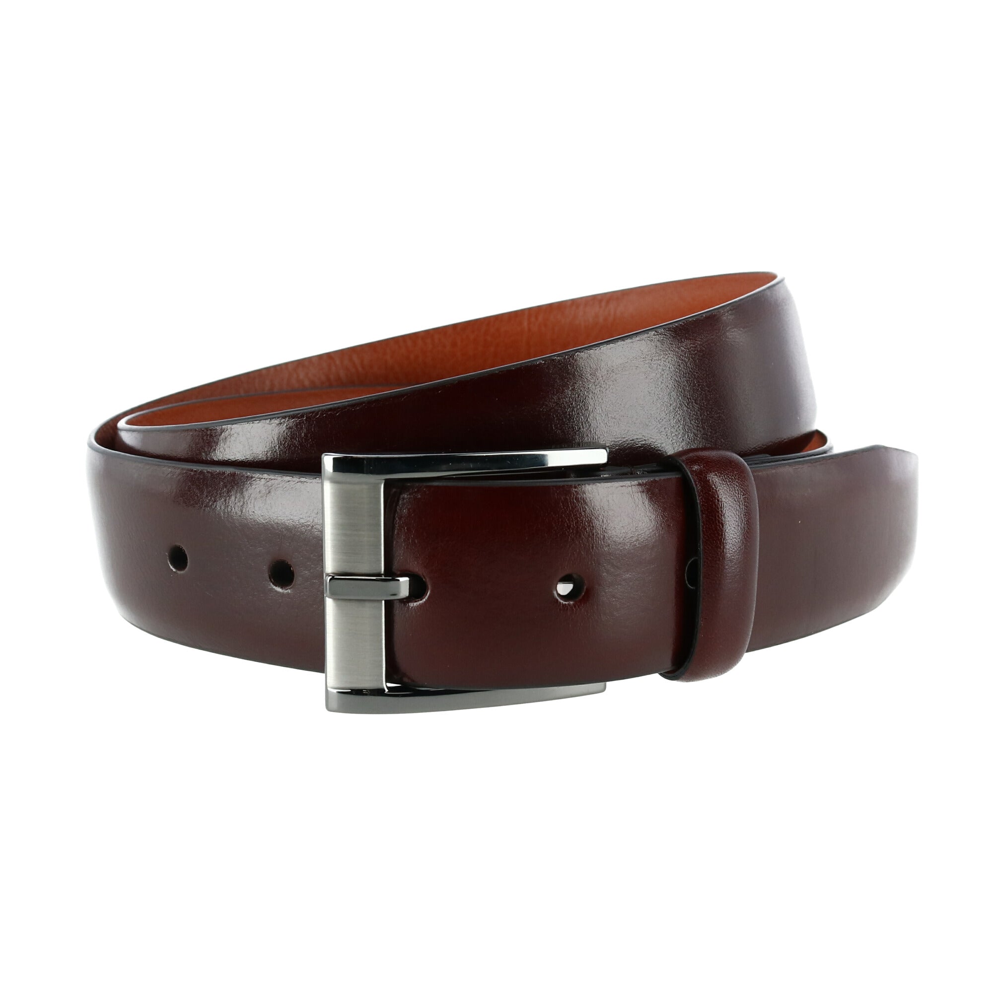  Trafalgar Matteo 35mm Feather Edge Dress Belt - Brown - Bonton