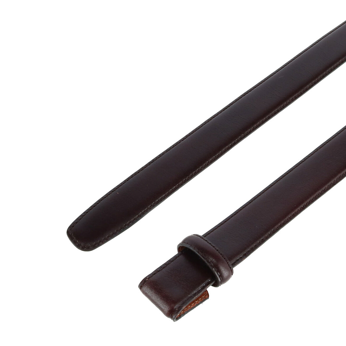  Trafalgar Cortina Leather 25mm Compression Belt Strap - Dark Brown - Bonton