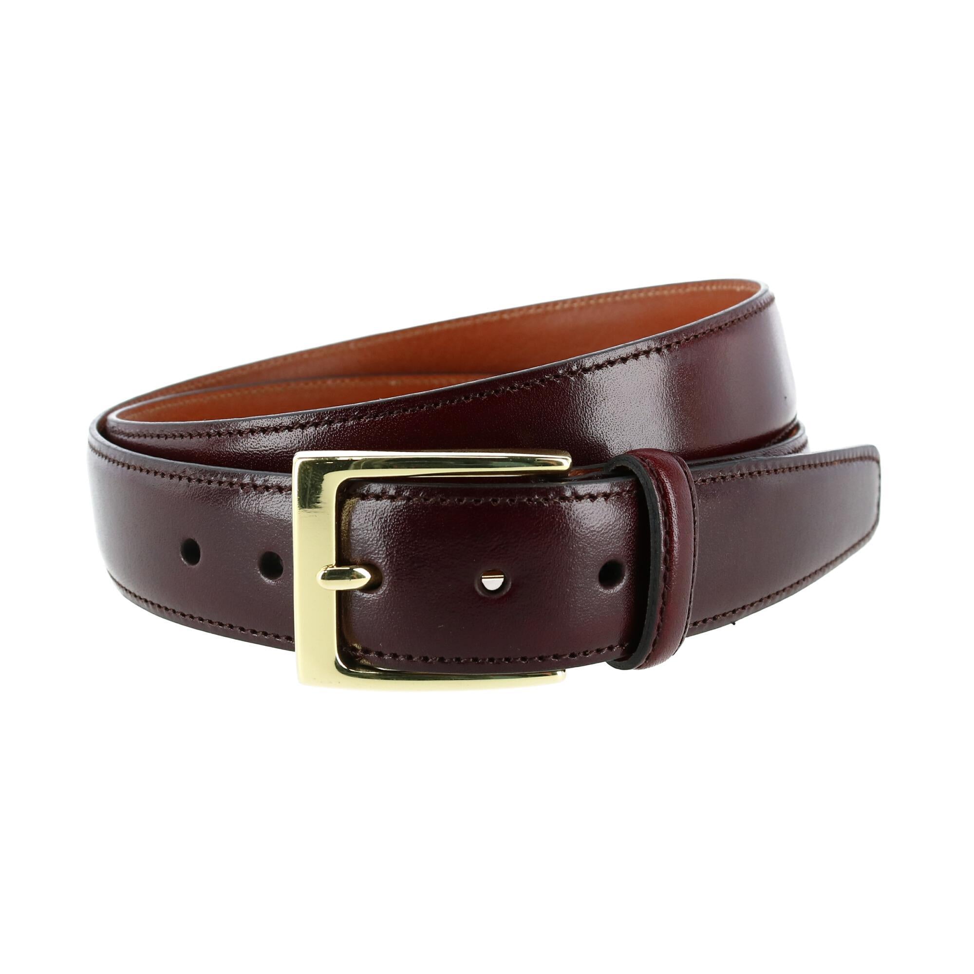  Trafalgar Classic 30mm Cortina Leather Belt - Black with Silver Buckle - Bonton