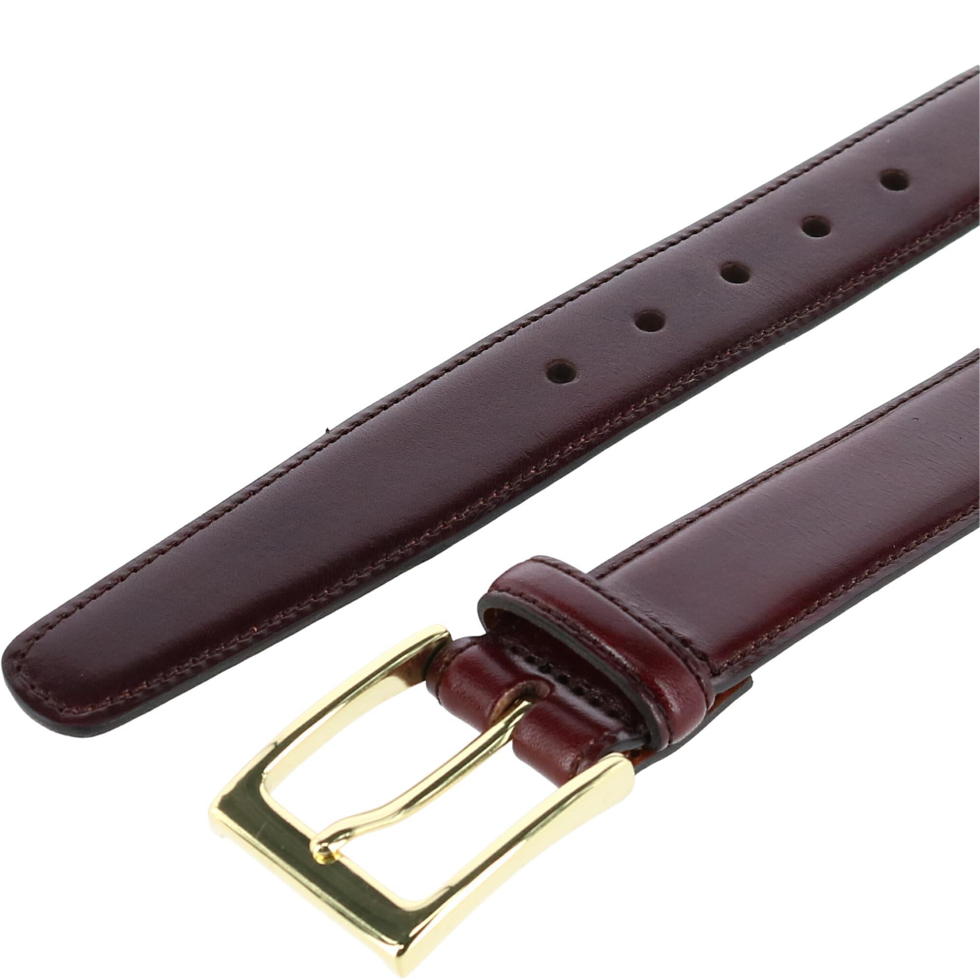  Trafalgar Classic 30mm Cortina Leather Belt - Black with Silver Buckle - Bonton