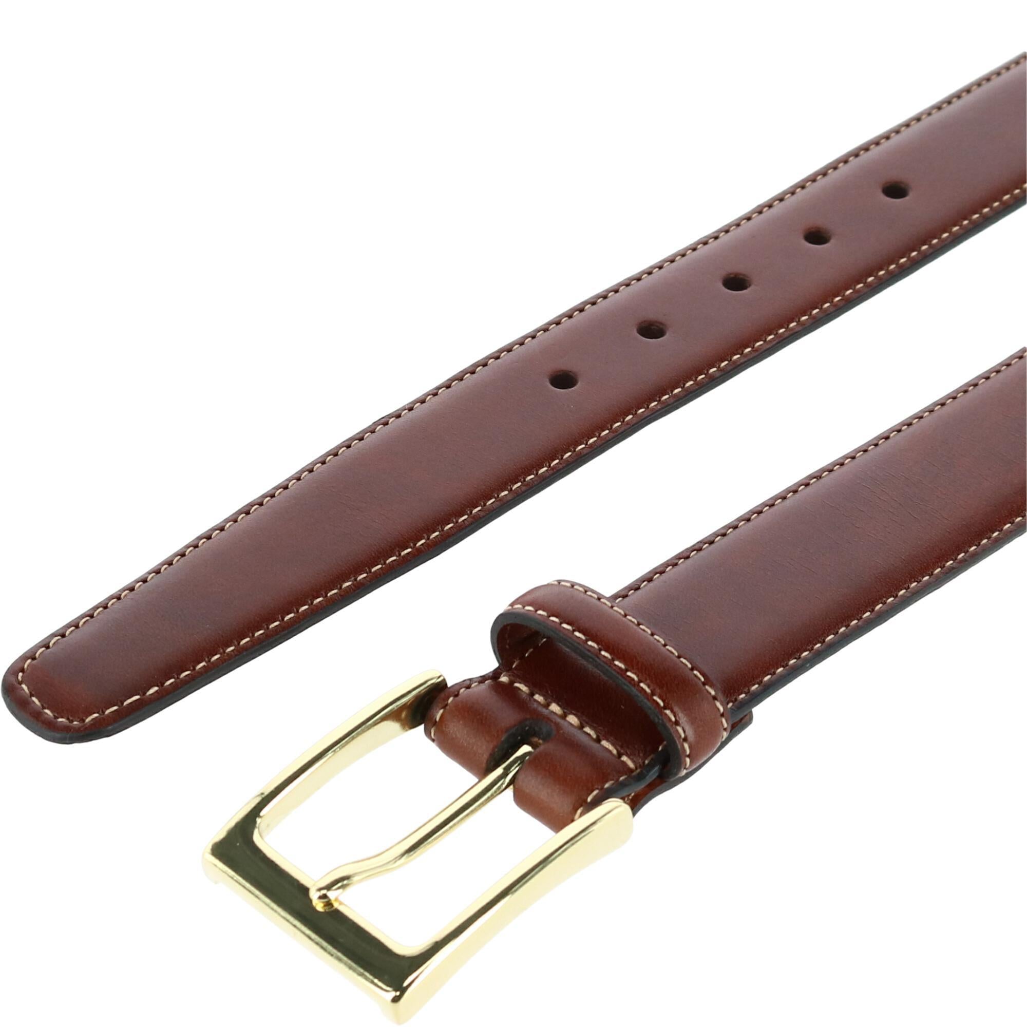  Trafalgar Classic 30mm Cortina Leather Belt - Black with Silver Buckle - Bonton