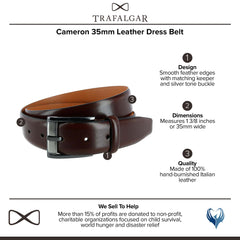 Cameron 35mm Burnished Leather Dress Belt