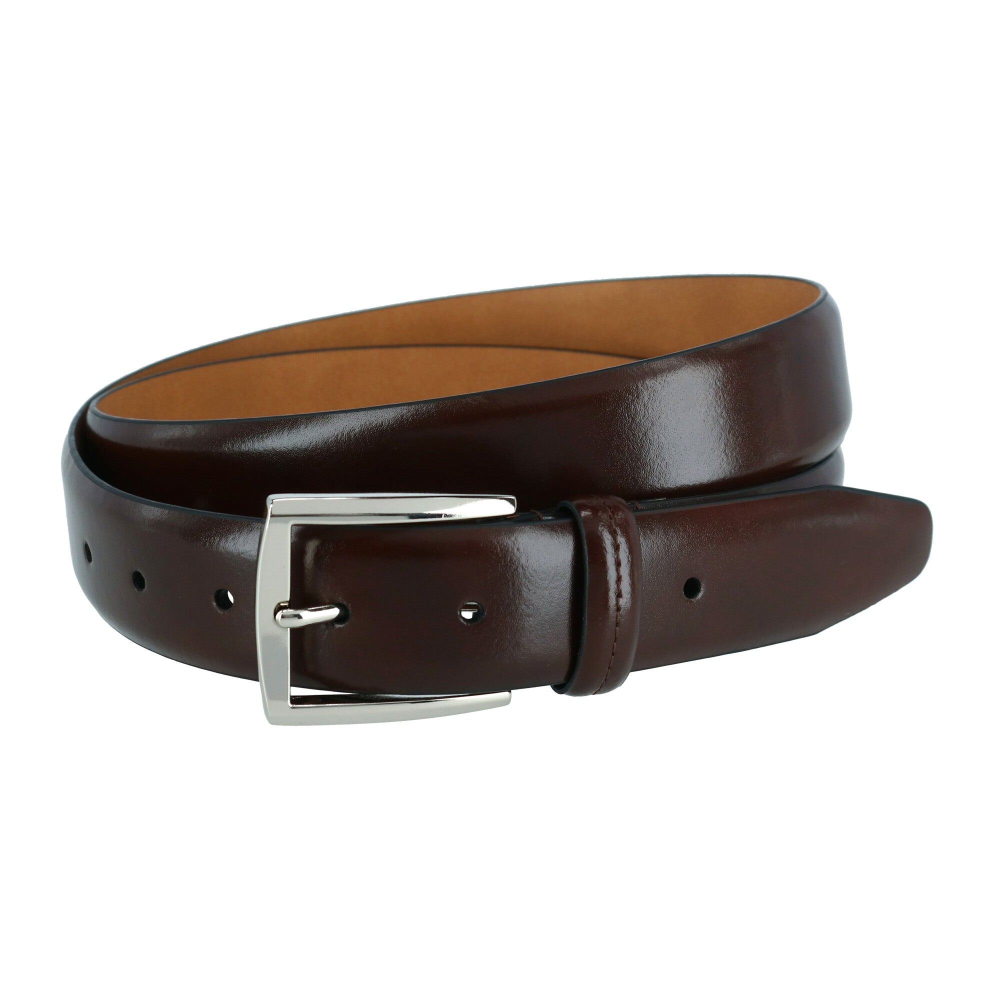  Trafalgar Everyman's 35mm Basic Luxury Leather Belt - Brown - Bonton