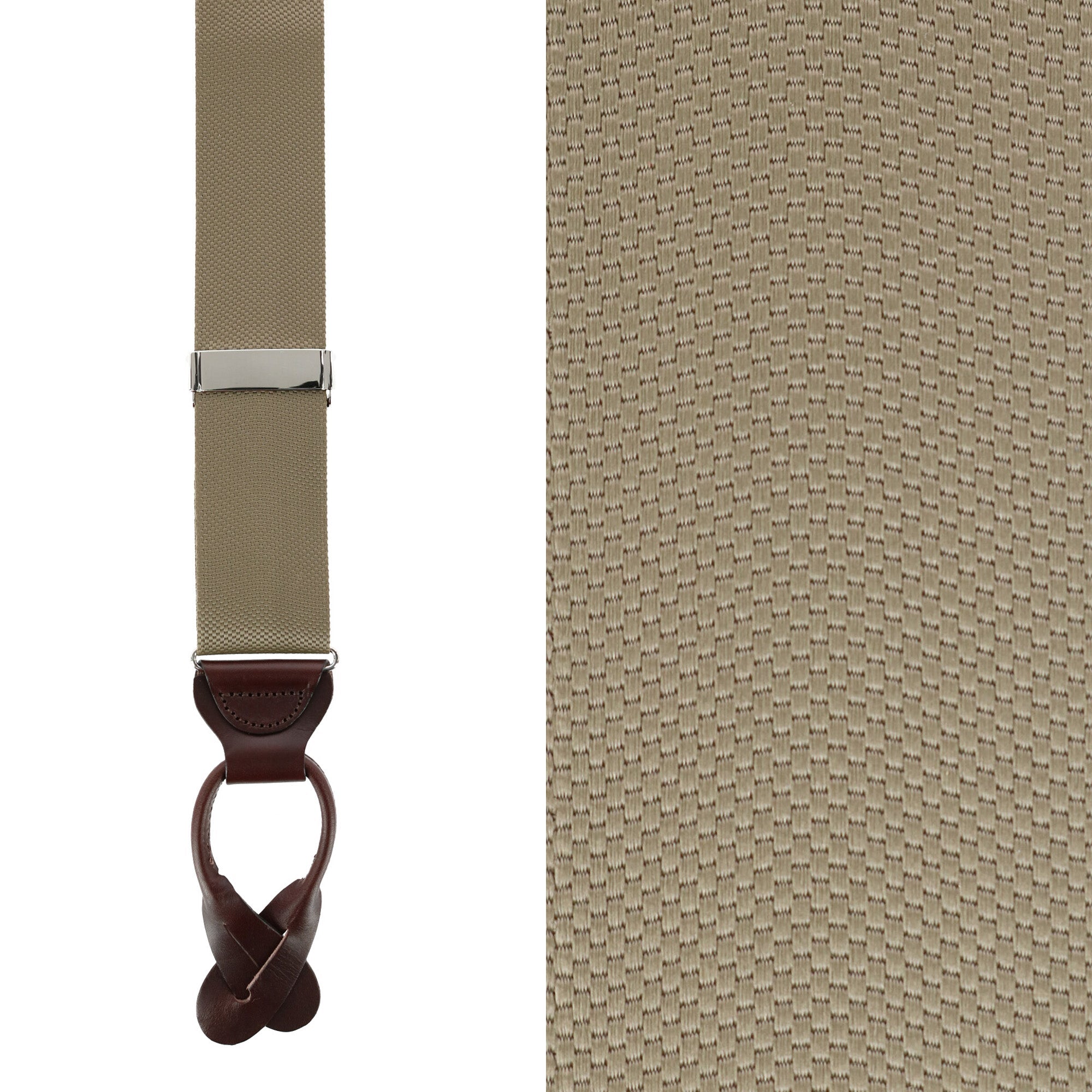  Trafalgar Hudson Nylon Button End Braces - Olive Green - Bonton