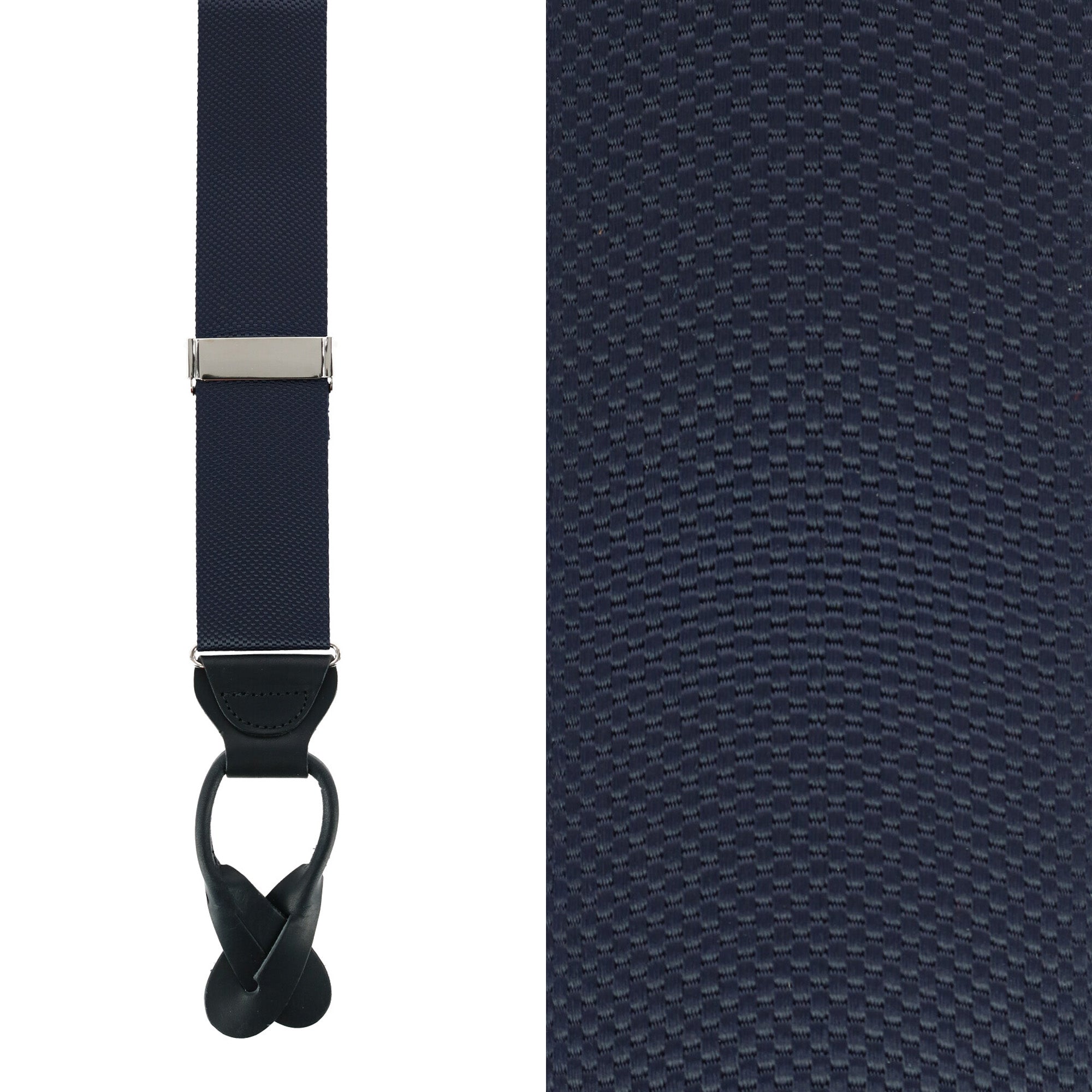  Trafalgar Hudson Nylon Button End Braces - Navy - Bonton