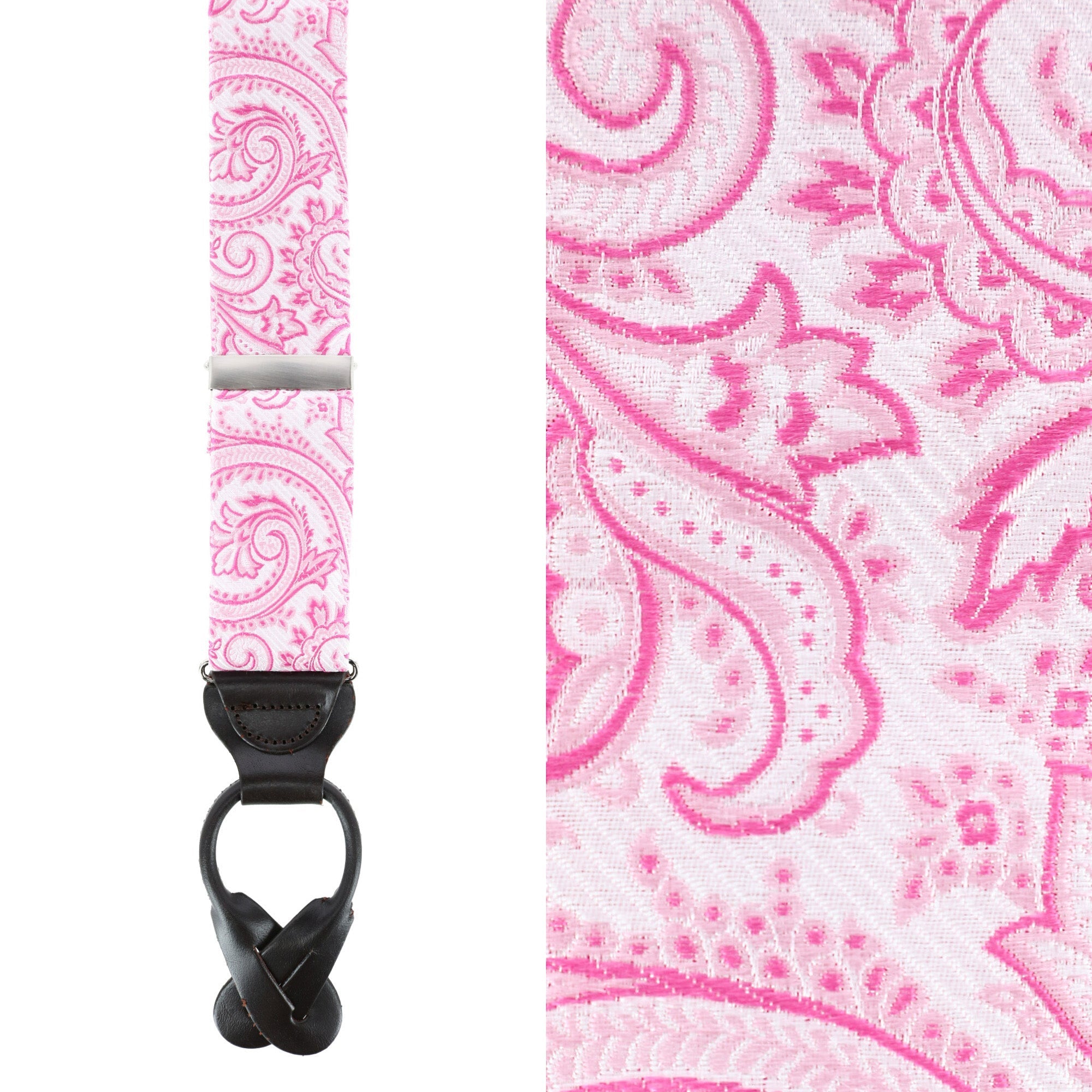  Trafalgar Sobee Silk Button End Braces - Pink - Bonton