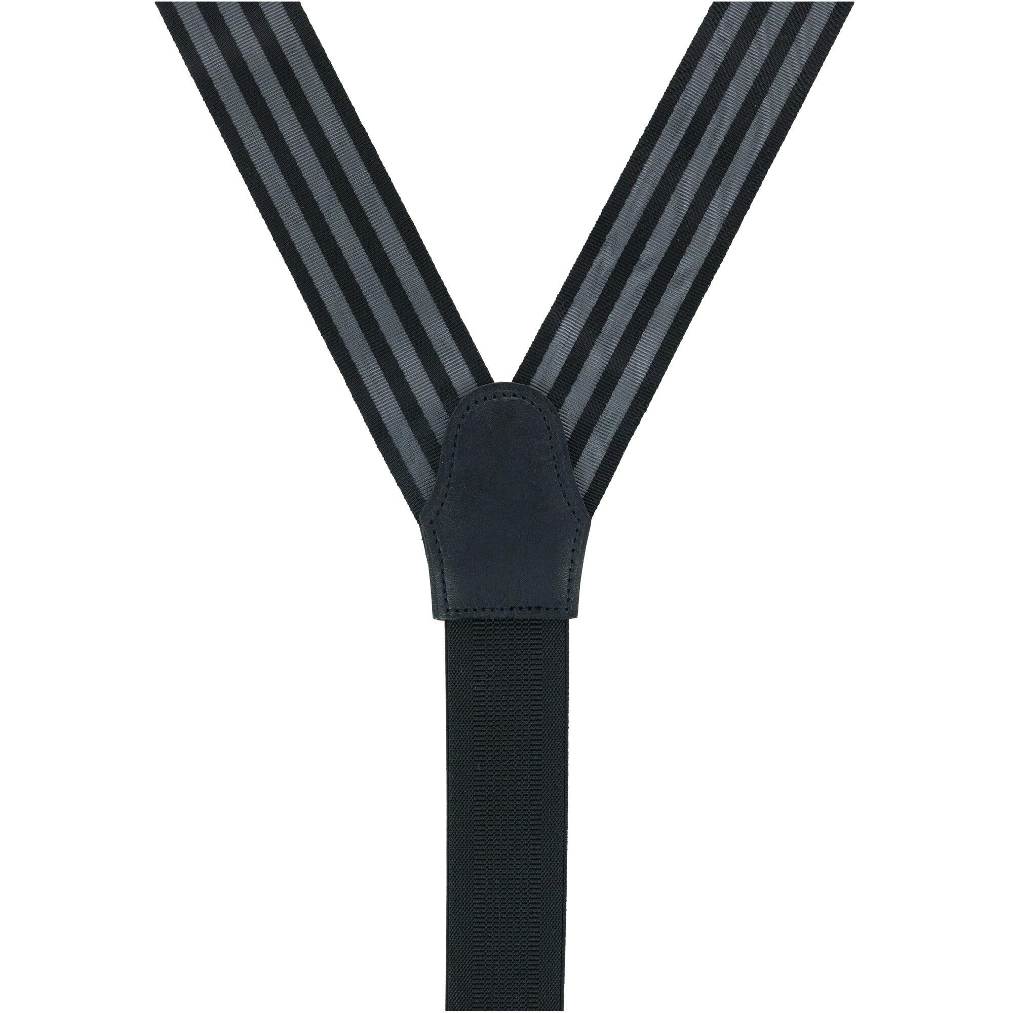  Trafalgar Astaire 38mm Grosgrain Stripe Ribbon Formal End Braces - Black with Black Stripe - Bonton