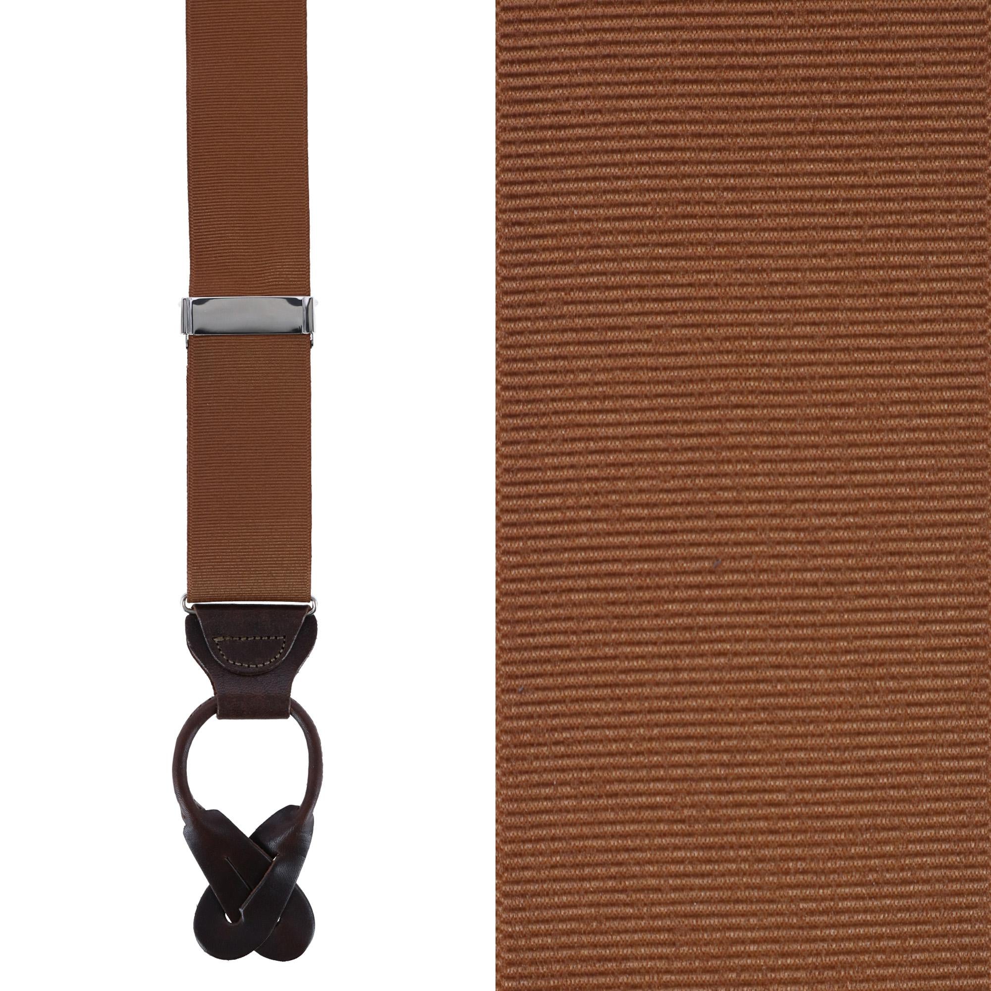  Trafalgar Phoenix 38mm Grosgrain Non Stretch Ribbon Button End Braces - Gold - Bonton