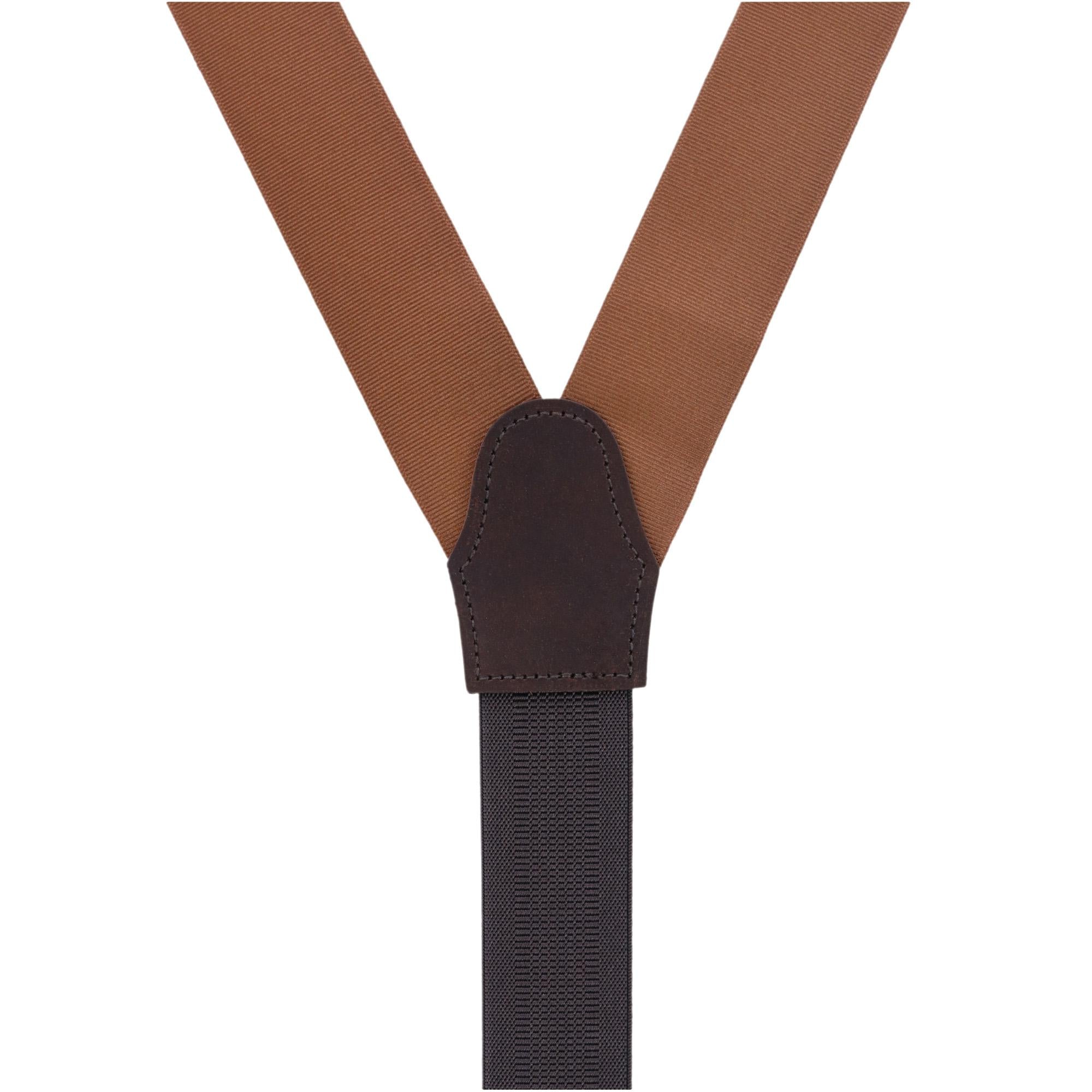  Trafalgar Phoenix 38mm Grosgrain Non Stretch Ribbon Button End Braces - Brown - Bonton