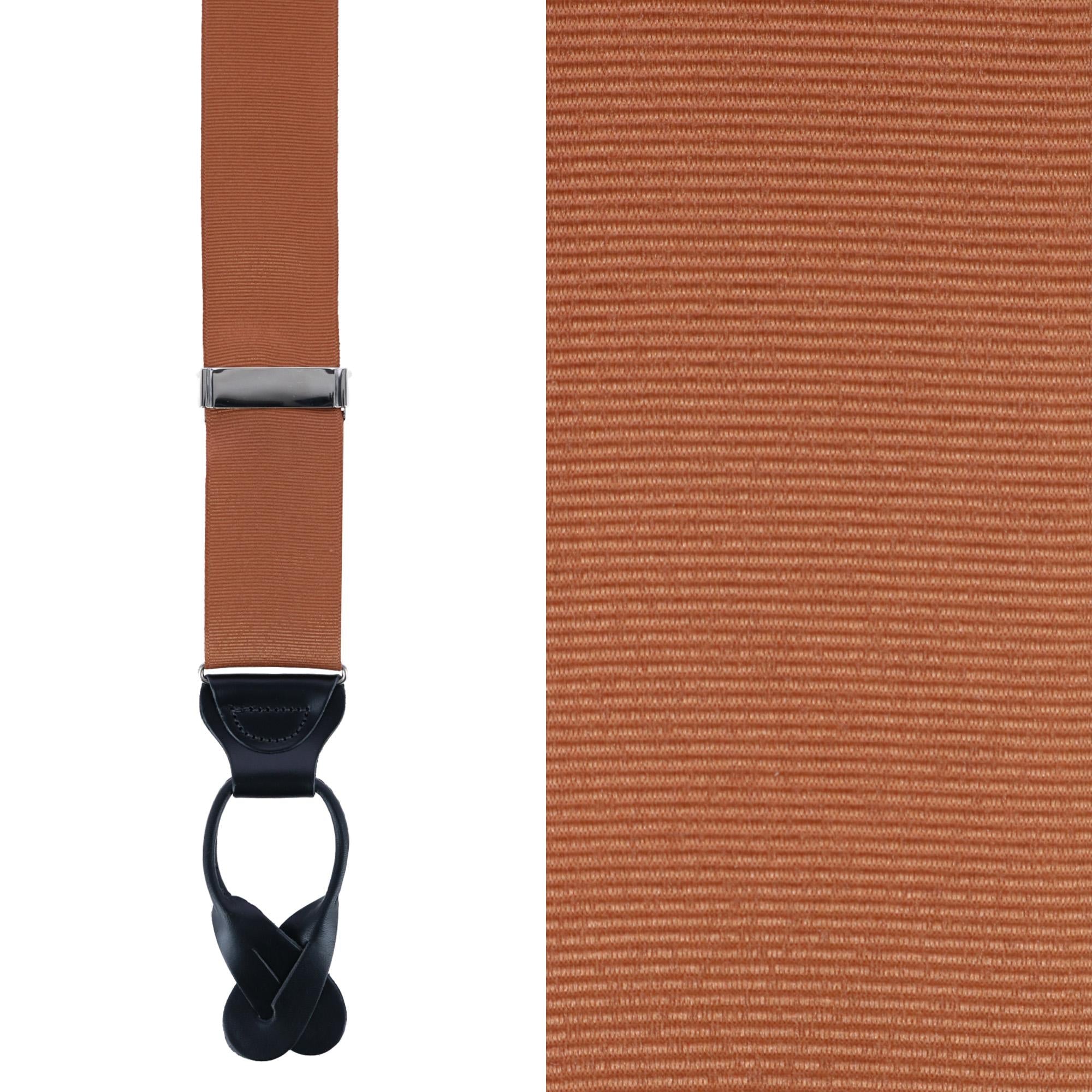  Trafalgar Phoenix 38mm Grosgrain Non Stretch Ribbon Button End Braces - Pumpkin - Bonton