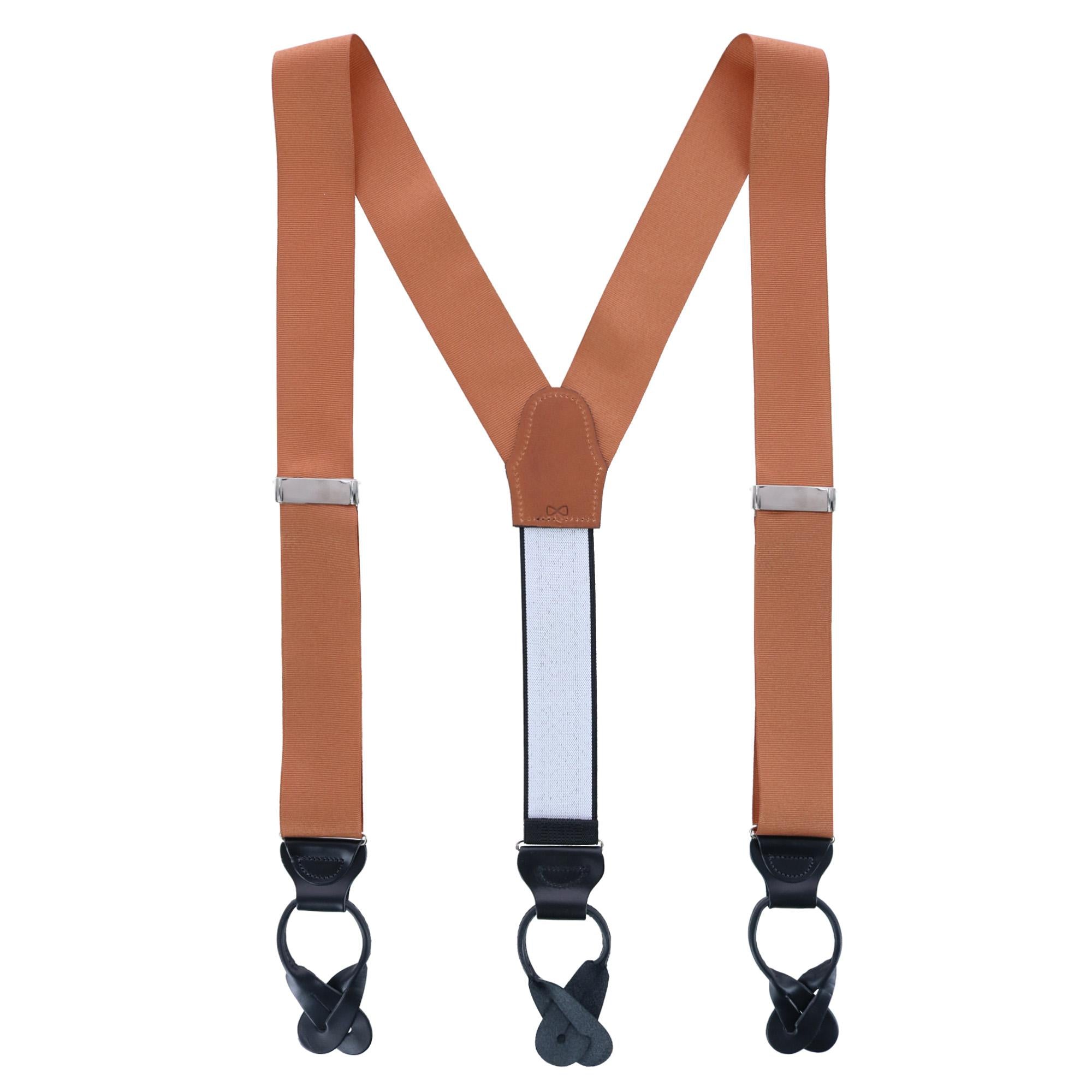  Trafalgar Phoenix 38mm Grosgrain Non Stretch Ribbon Button End Braces - Brown - Bonton