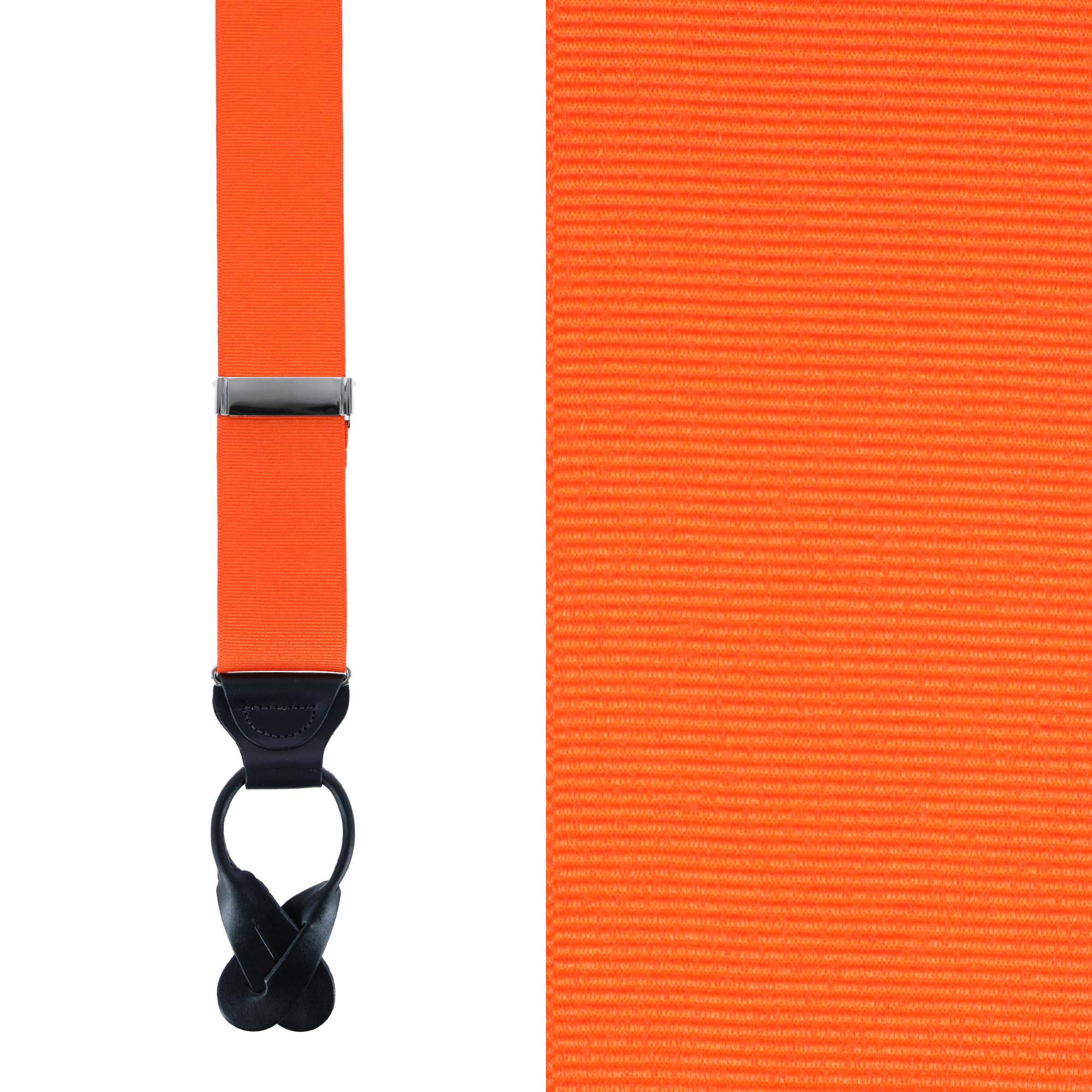  Trafalgar Phoenix 38mm Grosgrain Non Stretch Ribbon Button End Braces - Pumpkin - Bonton