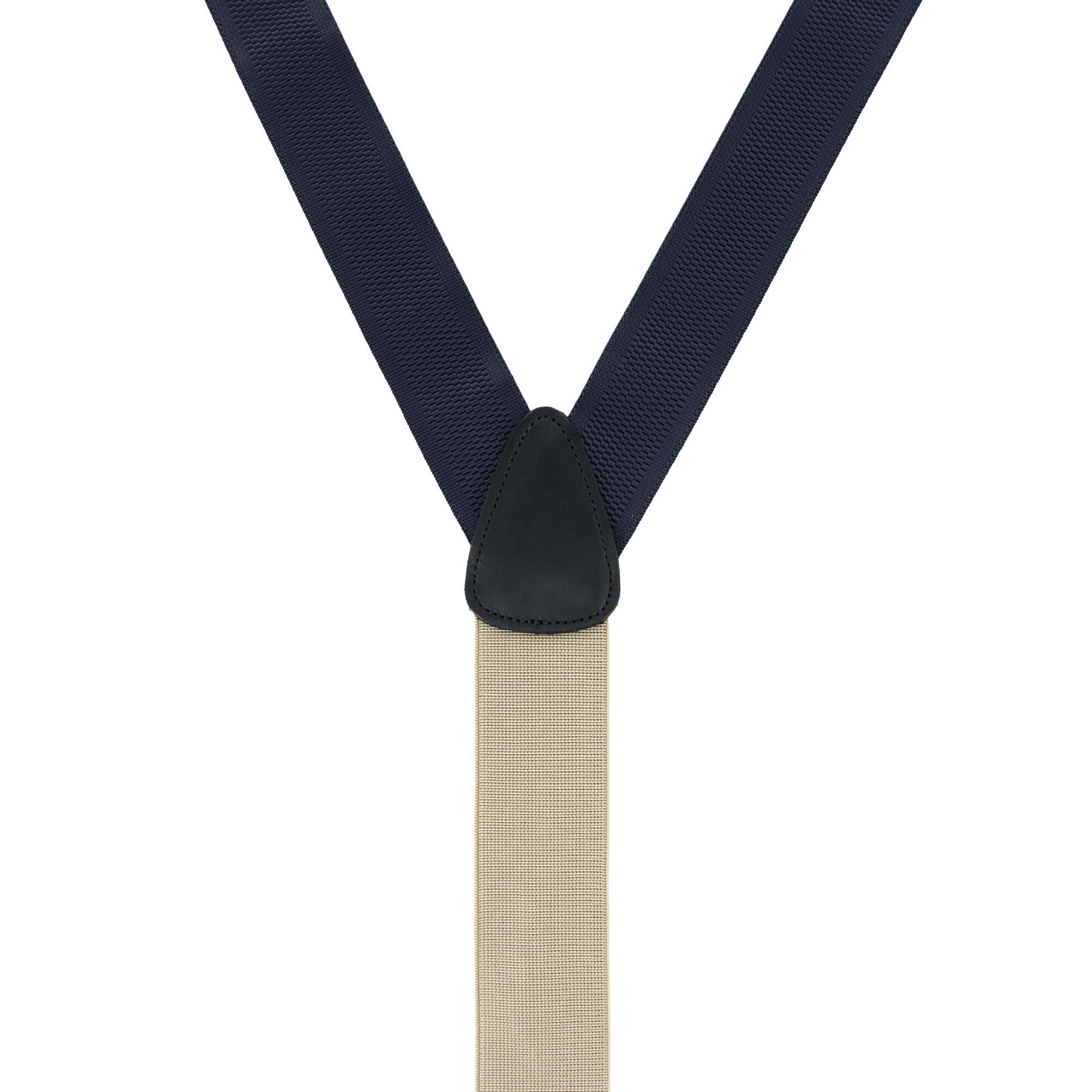  Trafalgar Classic Solid Color 38mm Convertible Braces - Navy - Bonton