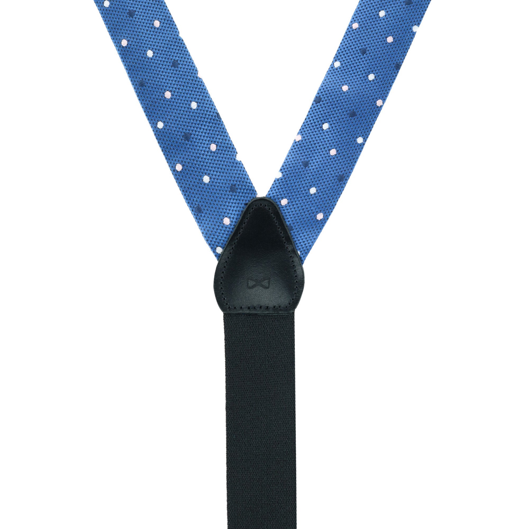  Trafalgar 32MM Polka Dot Convertible Braces - Navy - Bonton